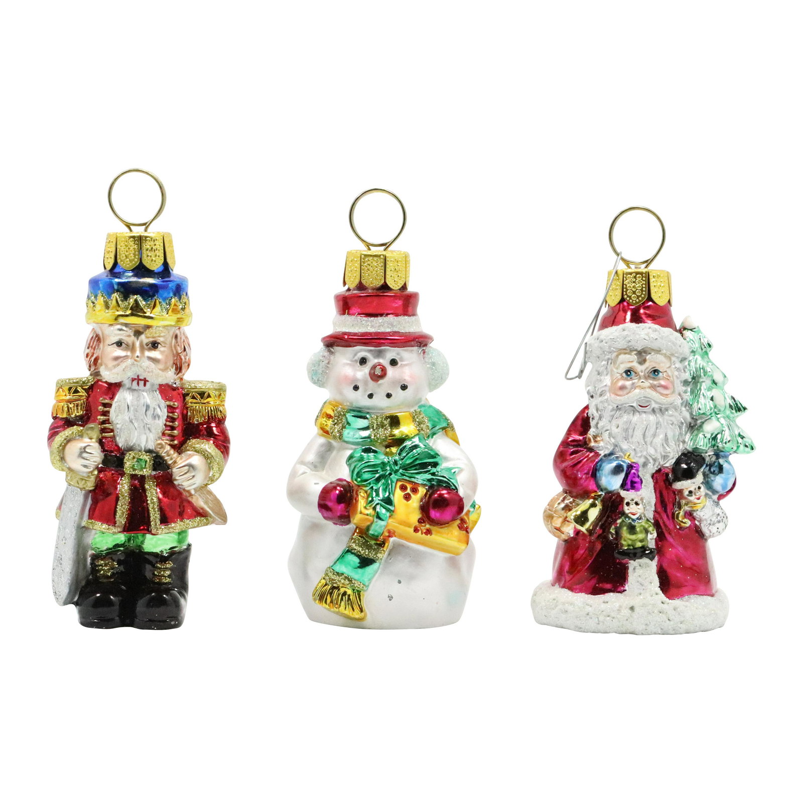3 Assorted Figural Christmas Ornaments Hard Composition (1 of 12)