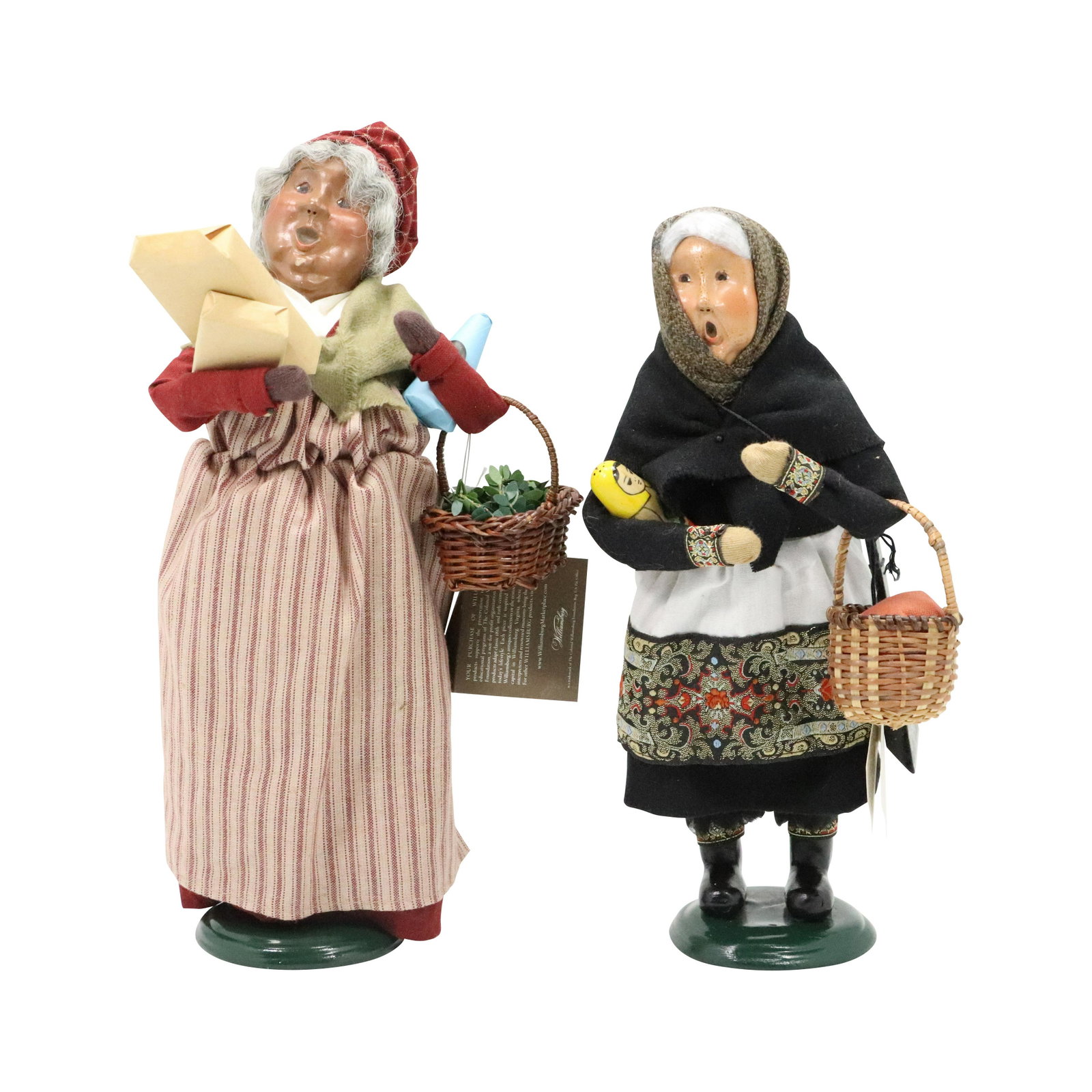 [2] Byers' Choice Elder Women Christmas Carolers: [2] Byers' Choice Elder Women Christmas Carolers. size: 13h 6.5w