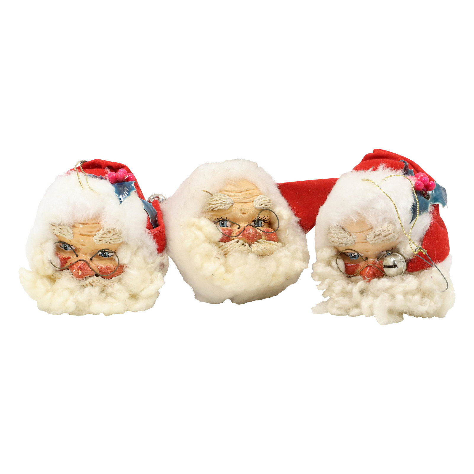 [3] Assorted Decorative Christmas Santa Claus Heads (1 of 10)
