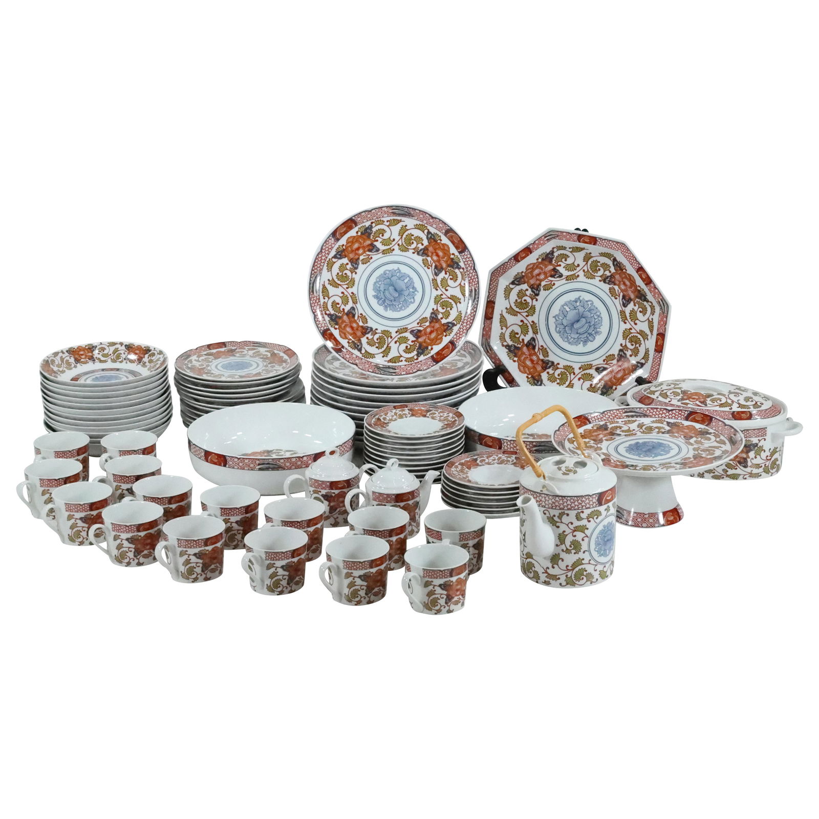 74 Pc. GEORGES BRIARD "Peony" Porcelain Dinnerware (1 of 20)