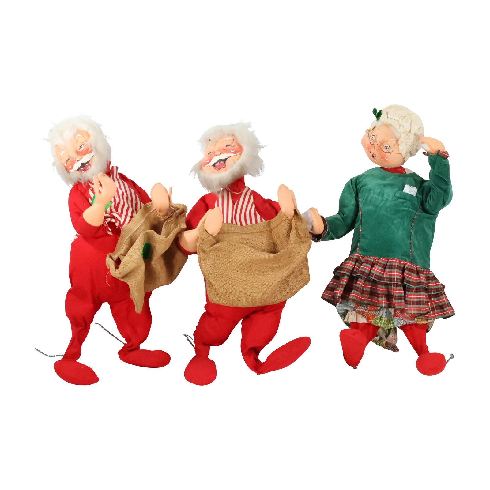3 Assorted Annalee Dolls [2] Jolly Santas & Mrs. Claus (1 of 10)