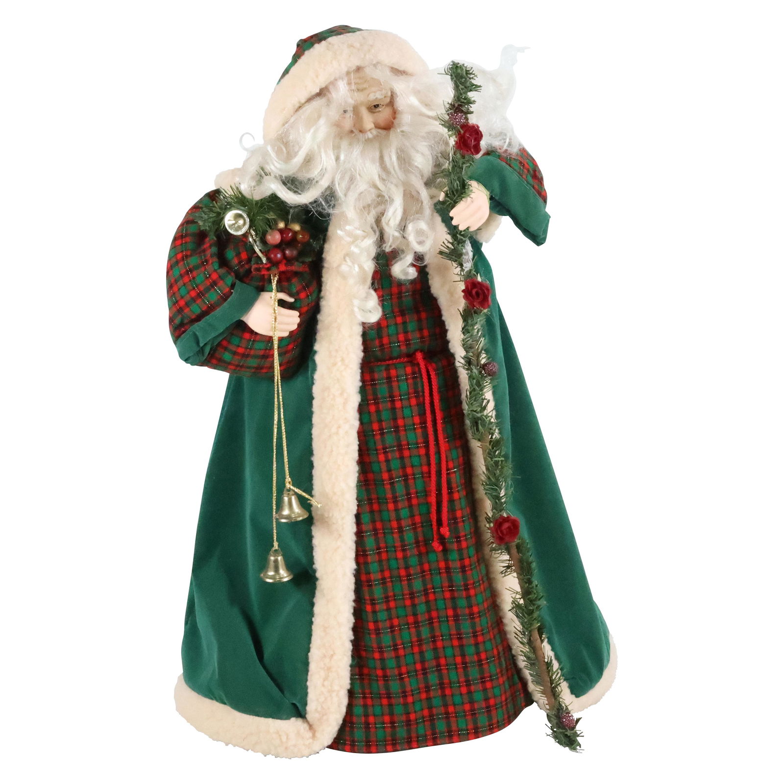 Saint Nick Figure in Flannel and Green Robe (1 of 6)