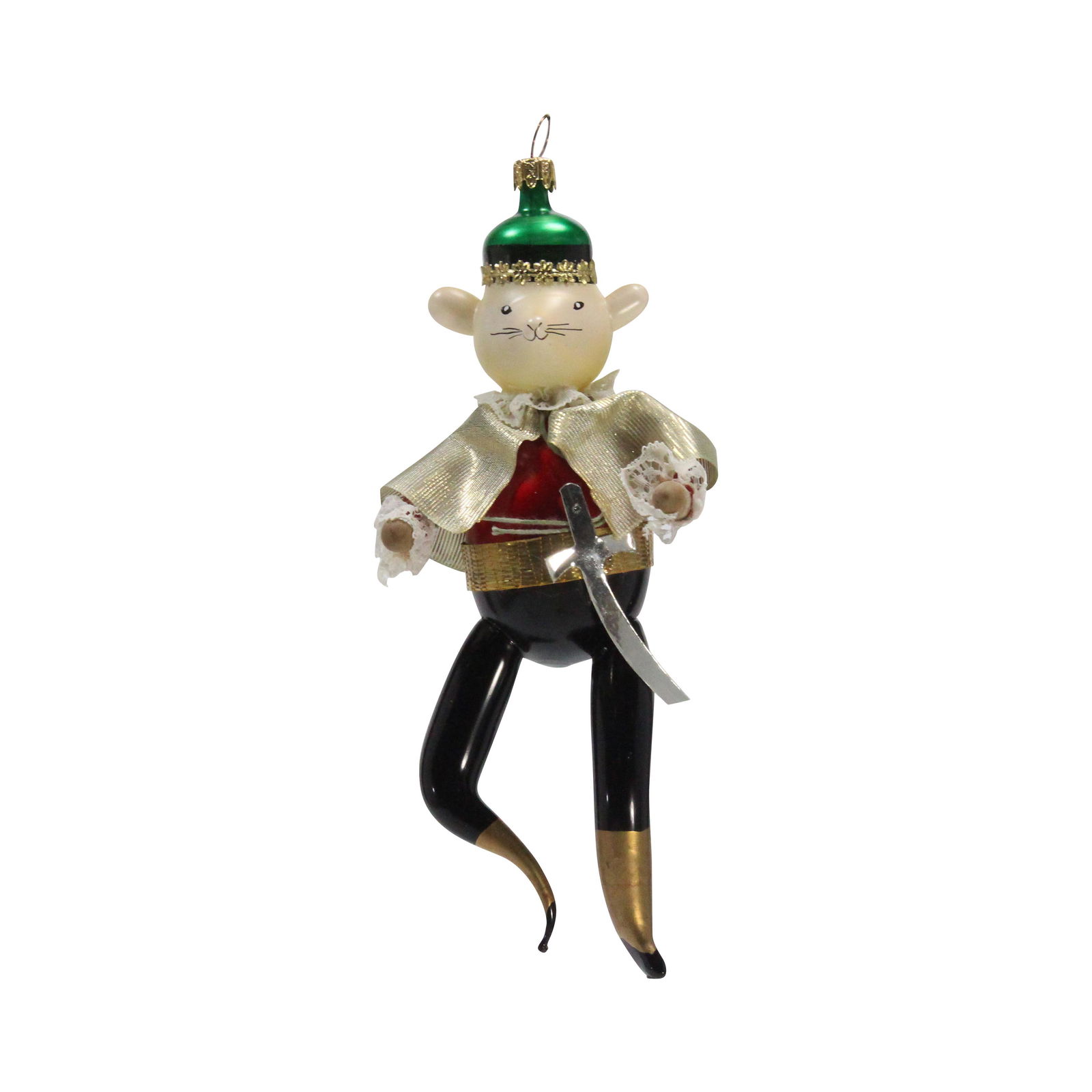 Musketeer Mouse Glass Figure Christmas Ornament (1 of 6)