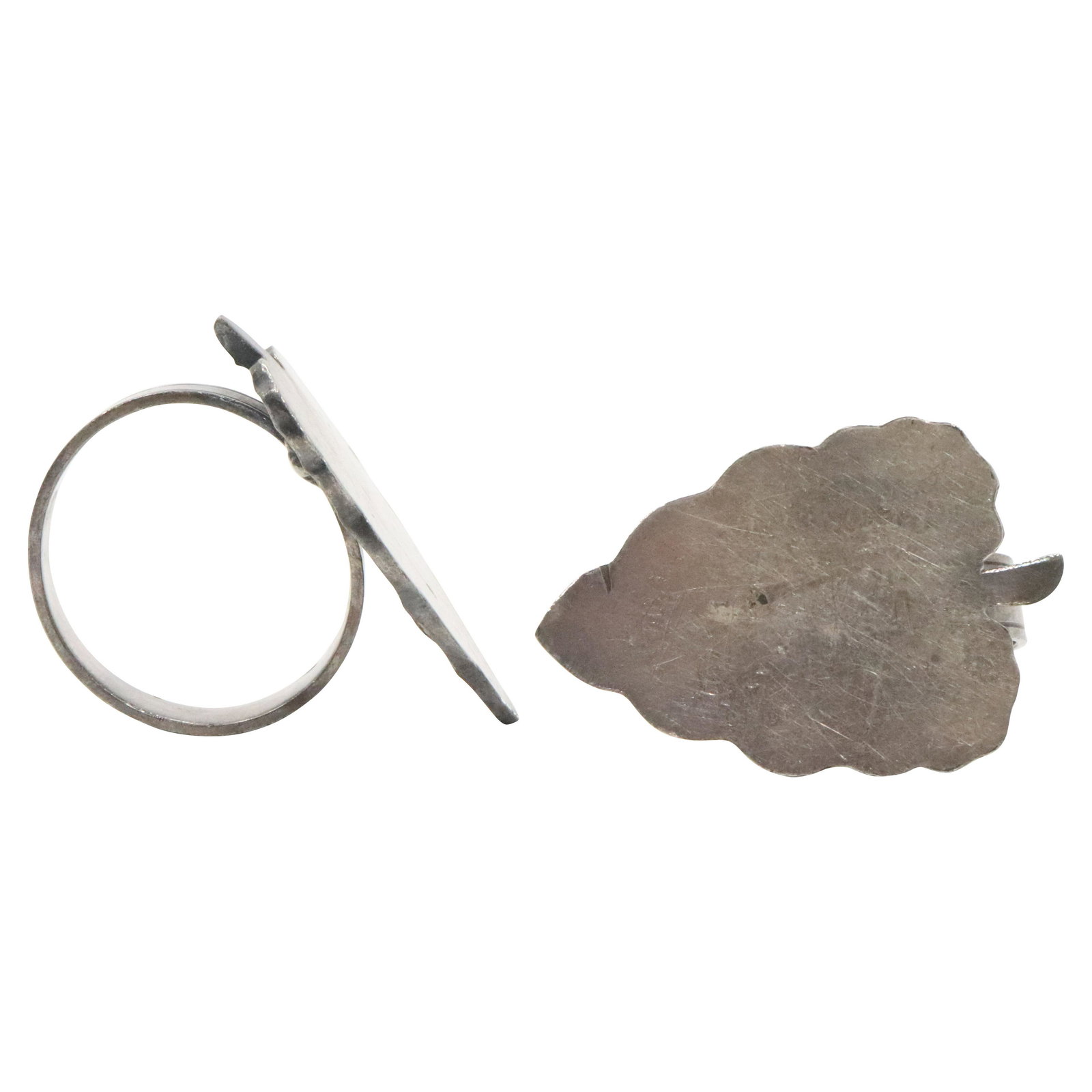 [2] Sterling Silver Lily Pad Victorian Napkin Rings (1 of 6)