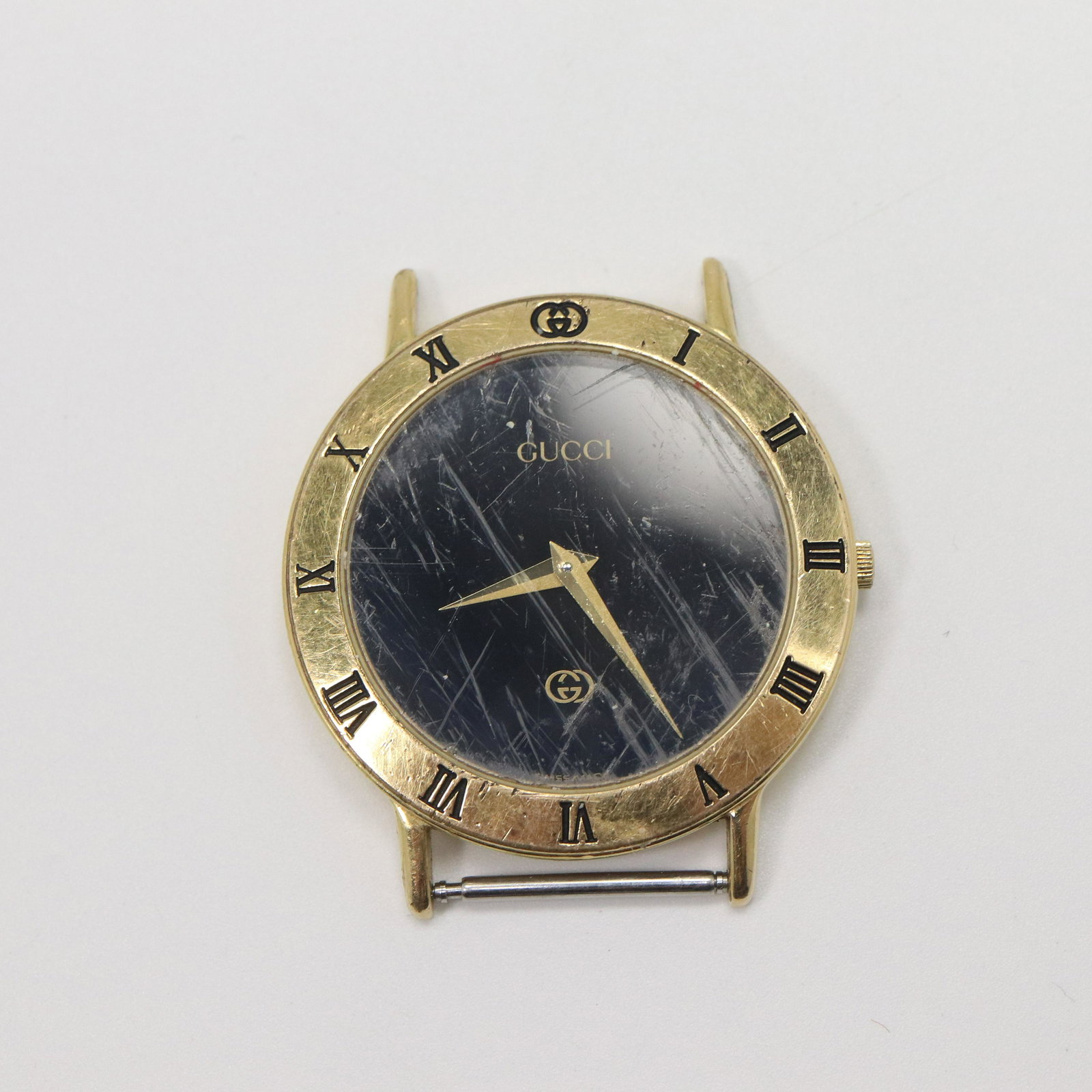 GUCCI 1980s Vintage Wristwatch , No Band: GUCCI 1980s Vintage Wristwatch , No Band. Size: face 1 3/8 in.