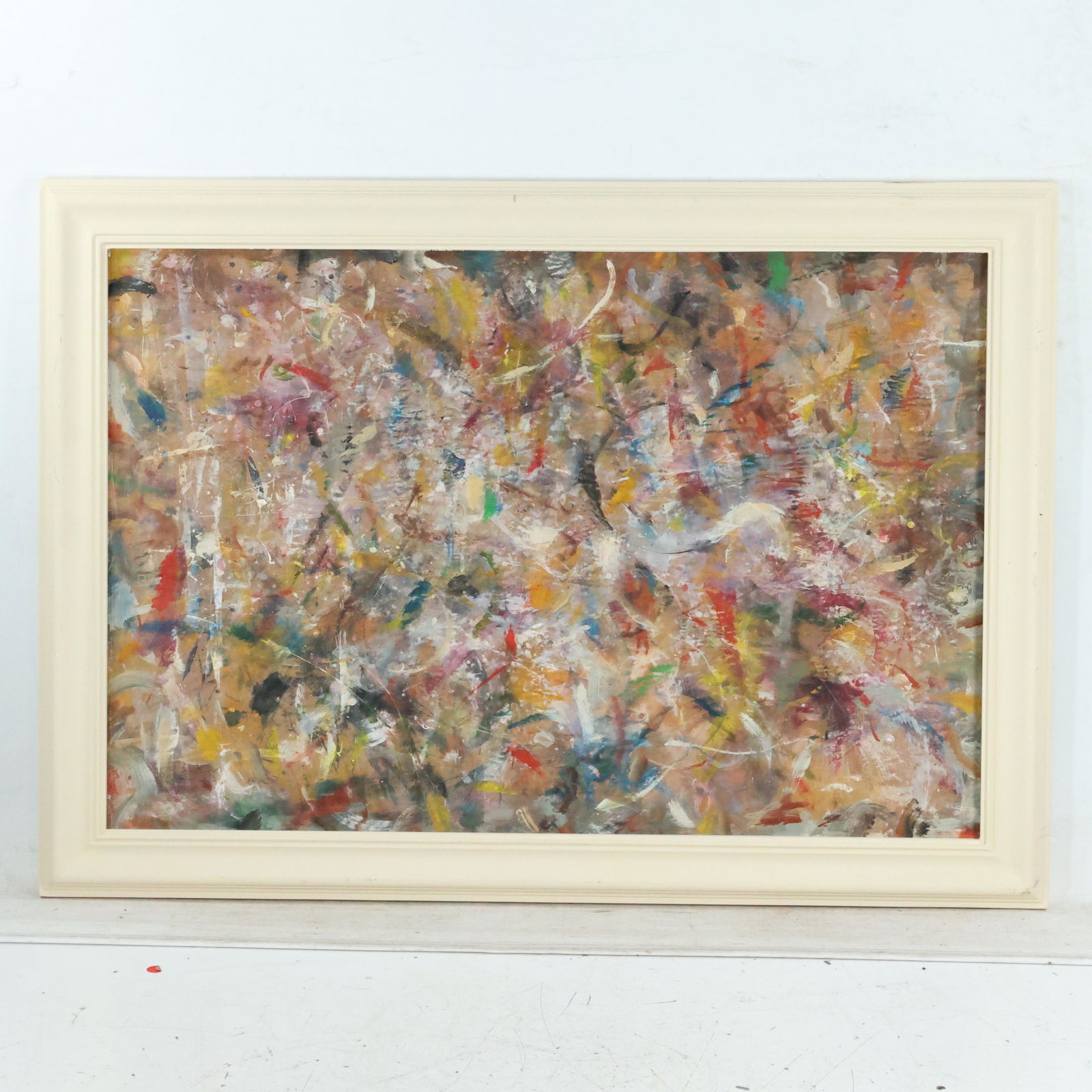 Modernism Abstract Oil Painting on Paper, Framed (1 of 7)