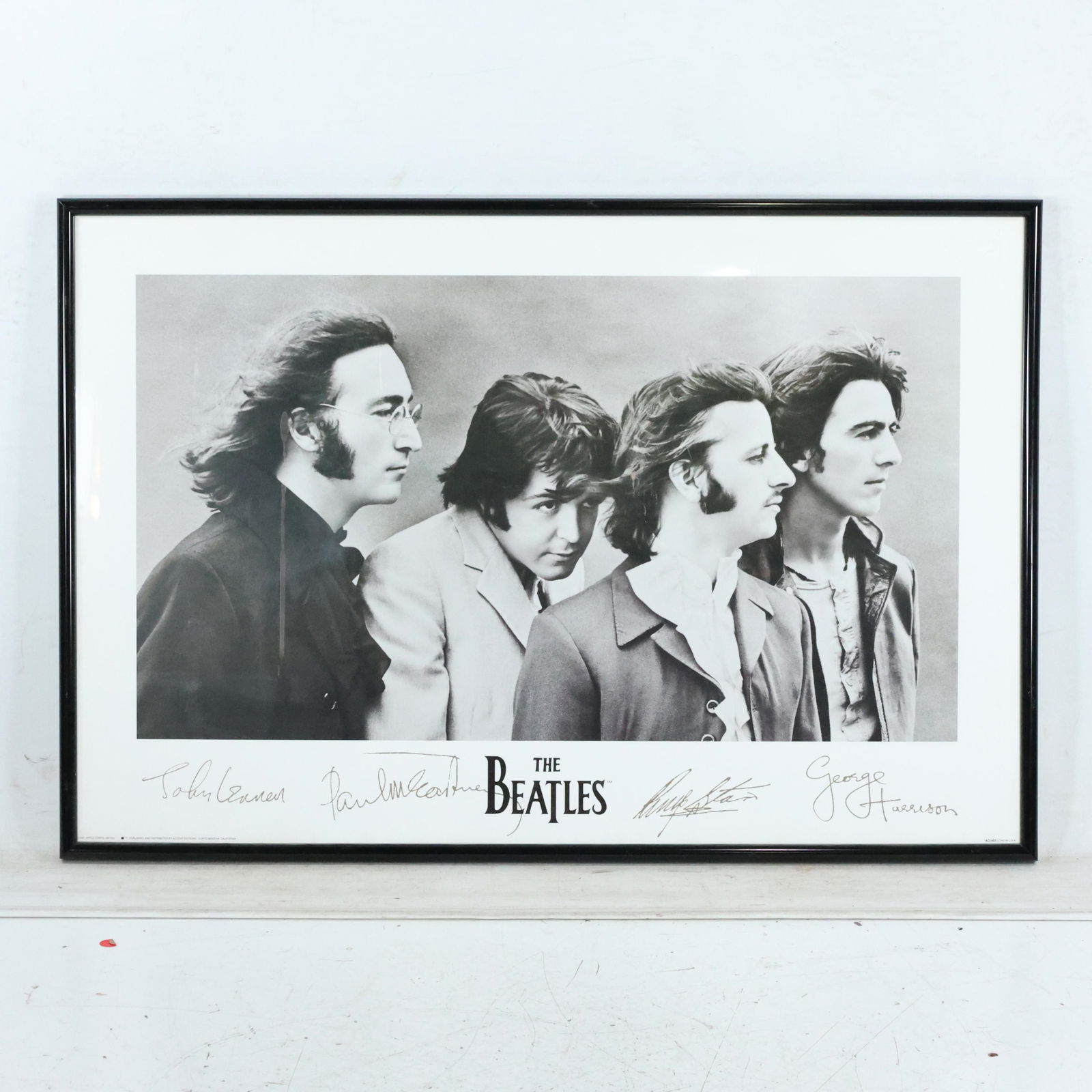THE BEATLES Framed Poster with Facsimile Signatures. (1 of 12)