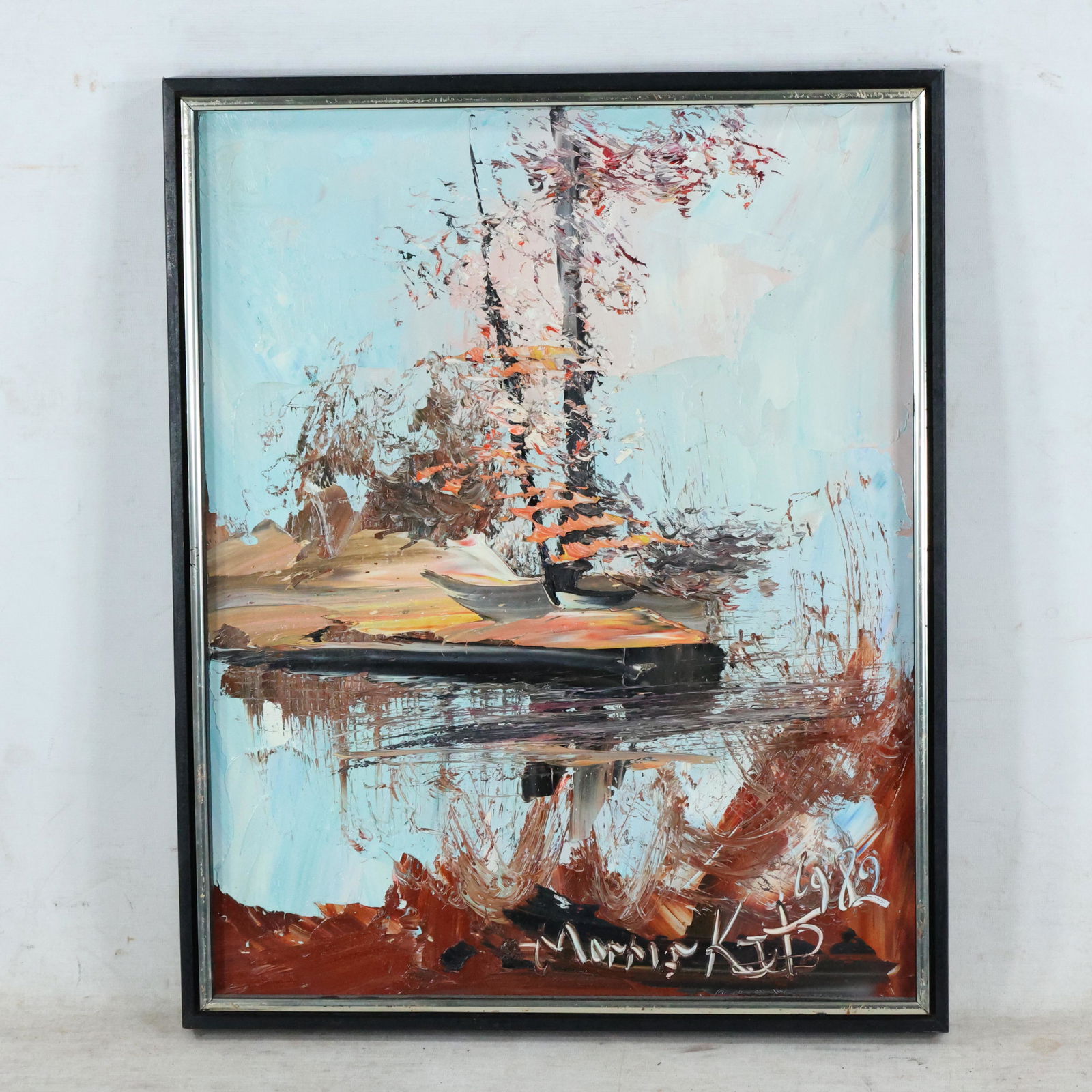 Morris Katz 1982, O/b, Lake Cove in the Catskills (1 of 9)