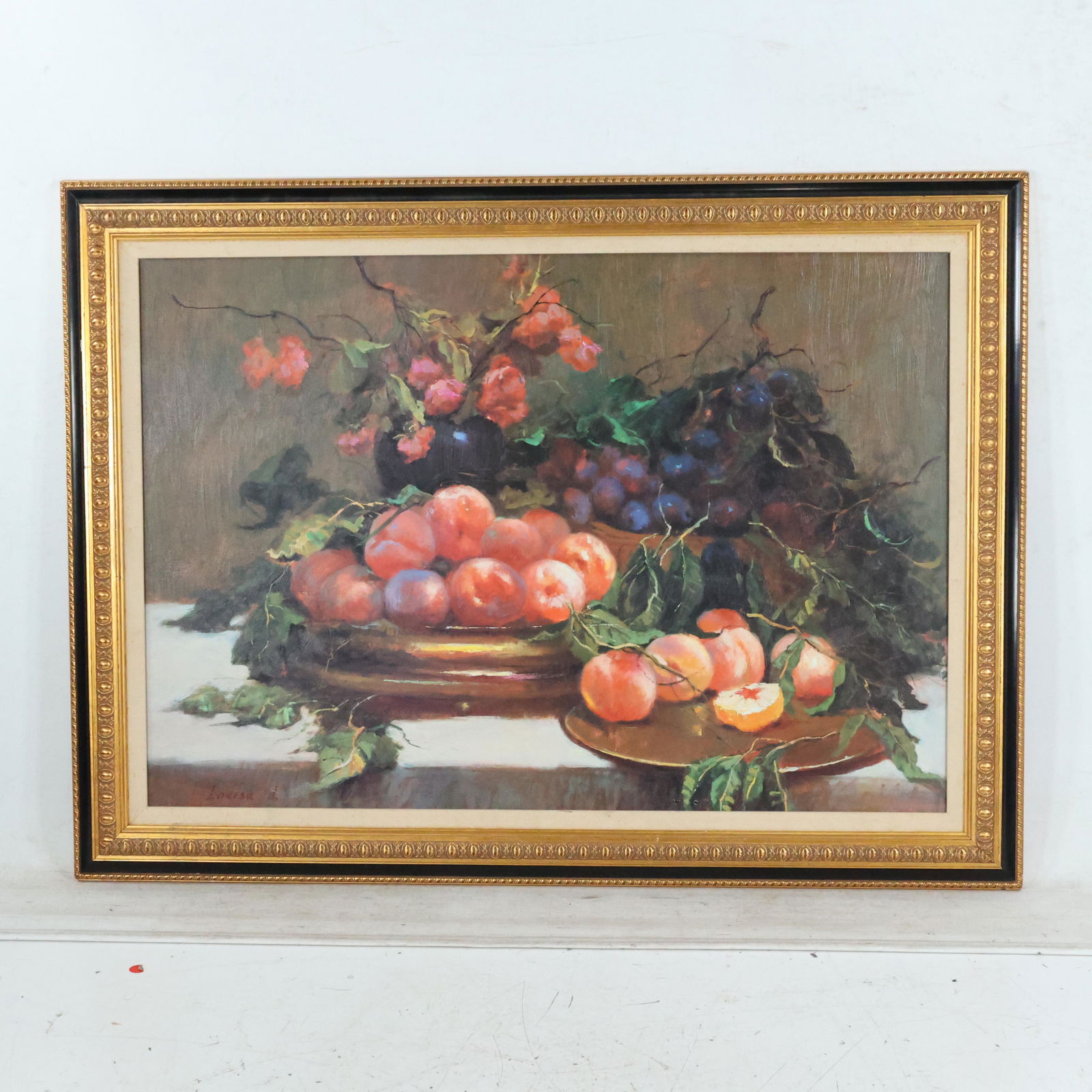 Signed Louisa L. , Fine Still Life Giclee on Canvas (1 of 9)