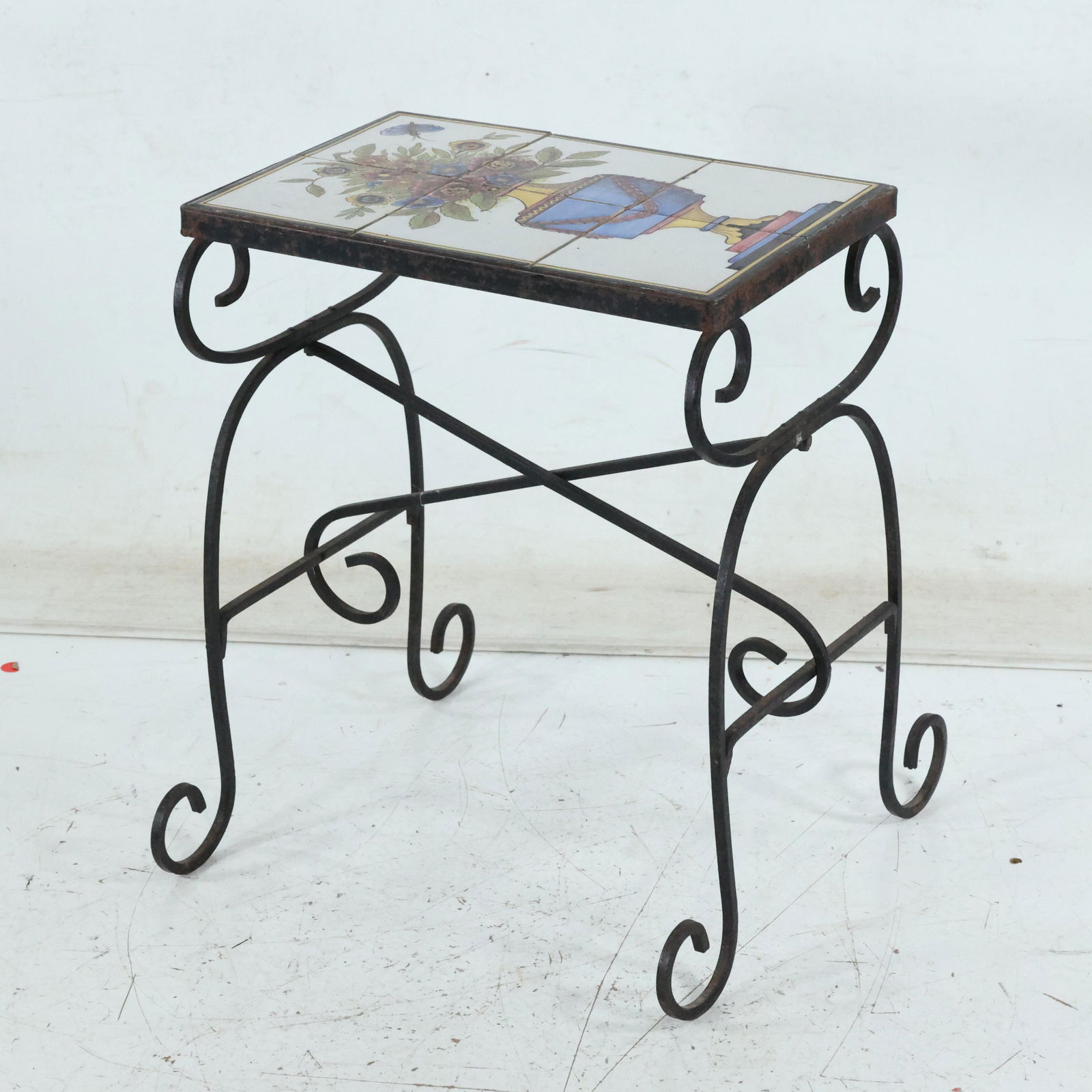 Iron Base Tile Top Patio Occasional Stand (1 of 5)