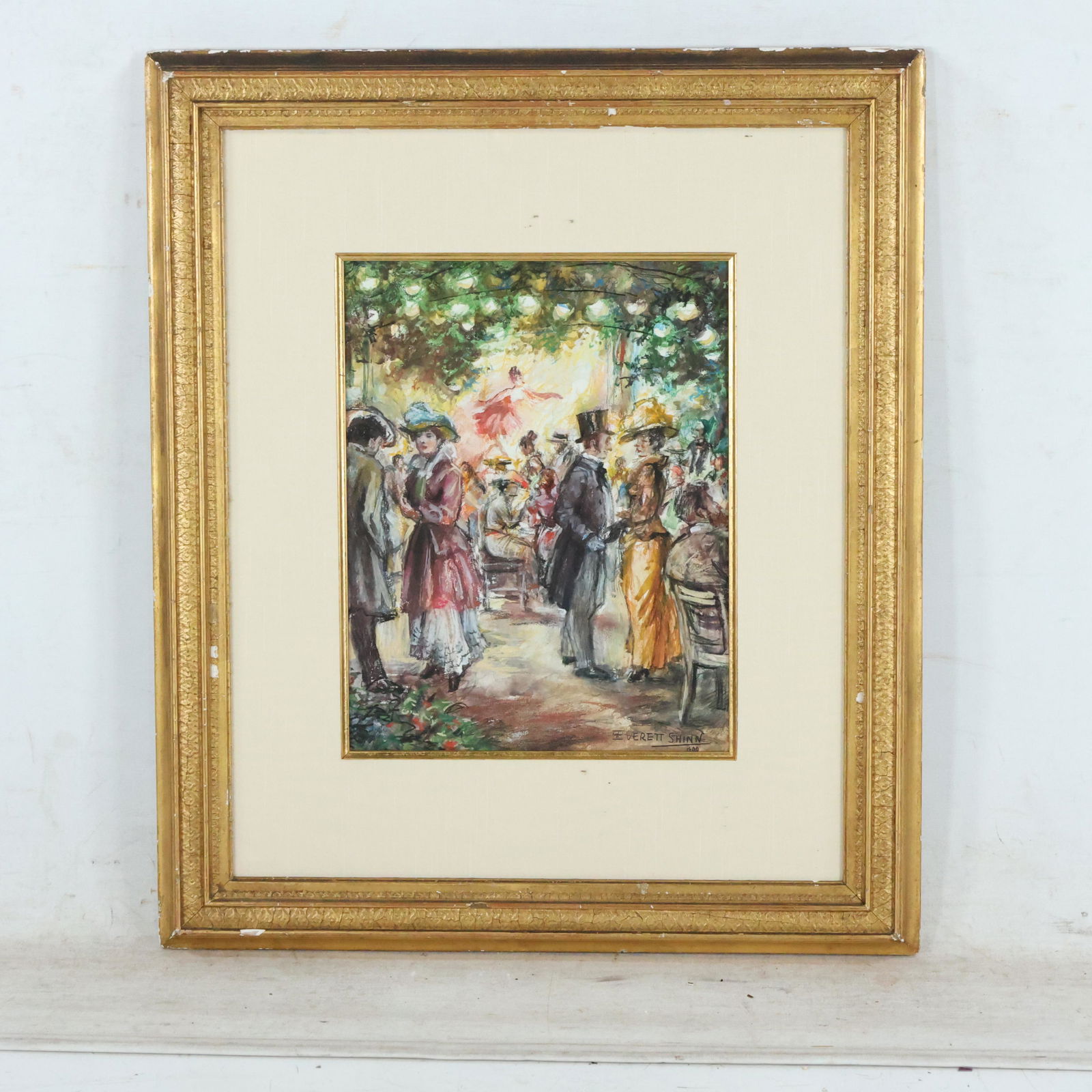 Everett Shinn 1900; Pastel Painting; Outdoor Gathering (1 of 9)