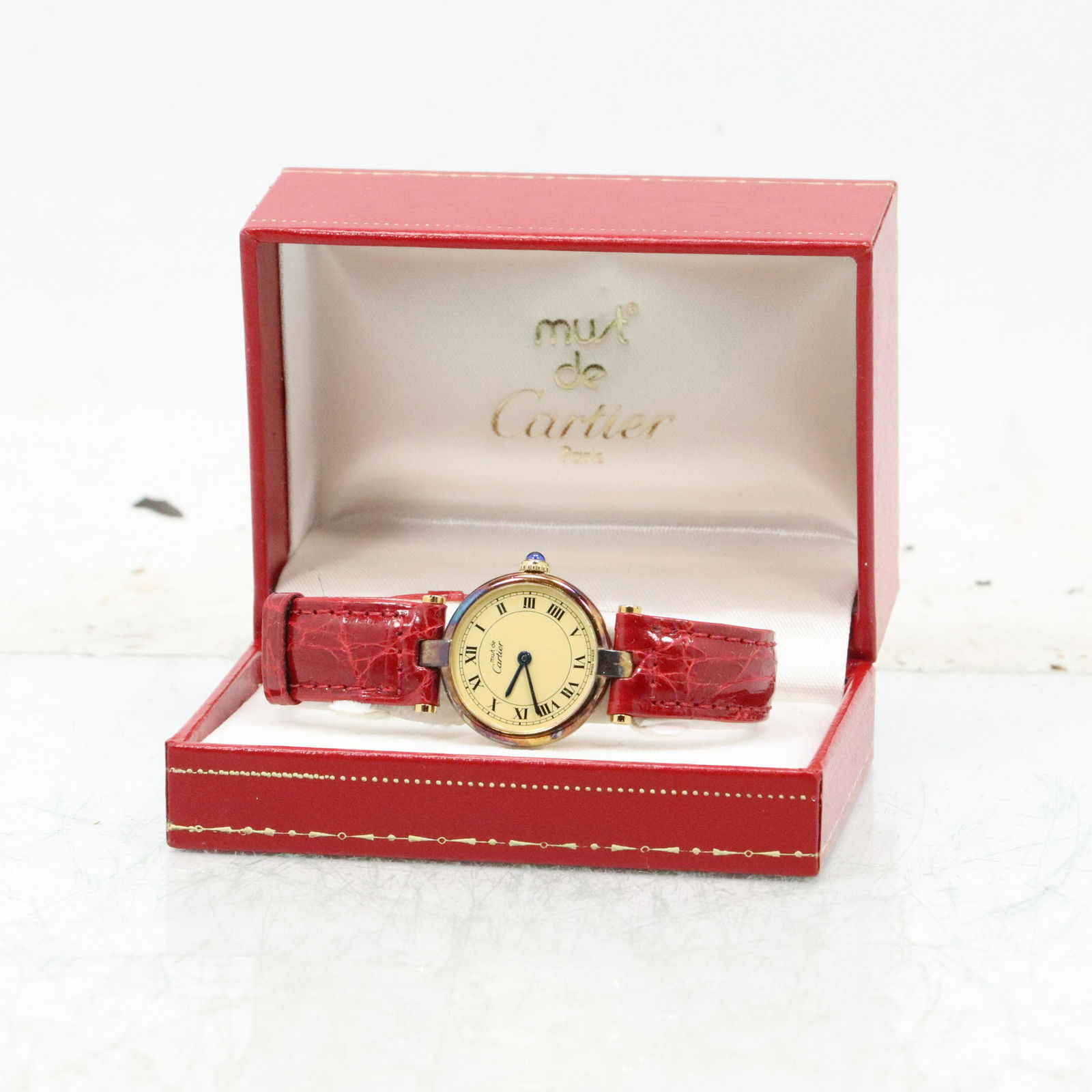 CARTIER Ladies Watch .925 Vermeil Sterling Silver Paris (1 of 9)
