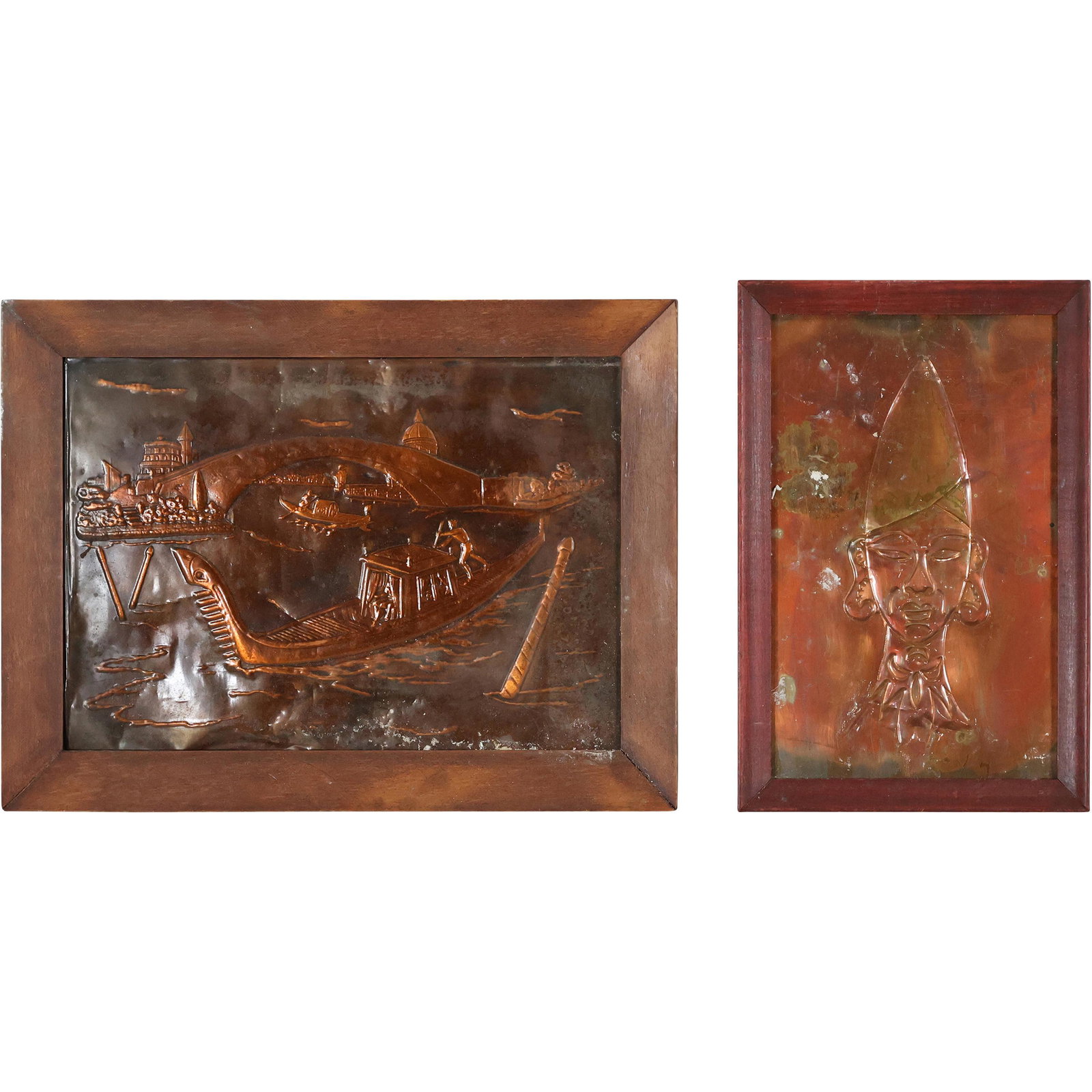 2 Mid-Century Modern Copper Relief Wall Plaques (1 of 10)