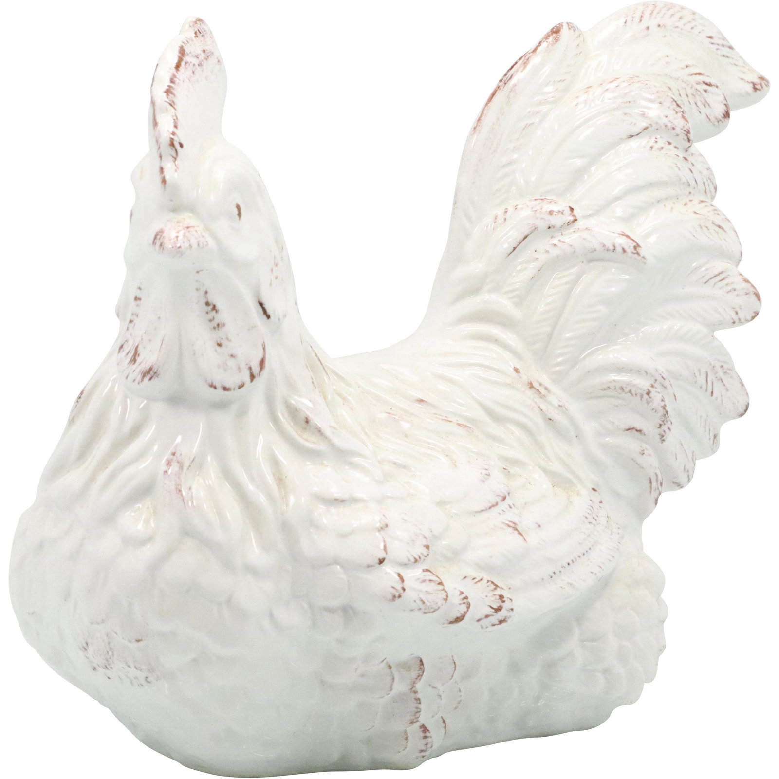 White Ceramic Seated Rooster Figure (1 of 6)