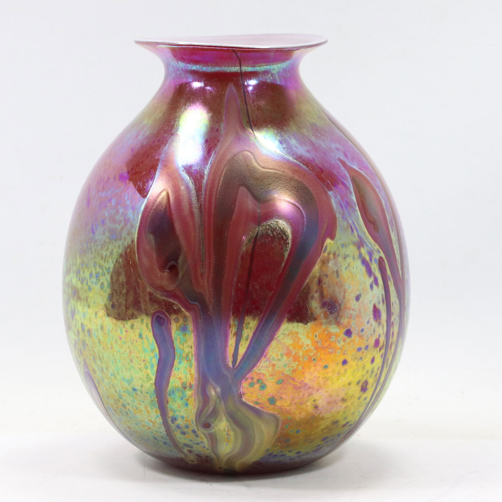 Stephen Fellermann Signed Studio Art Glass Vase (1 of 8)