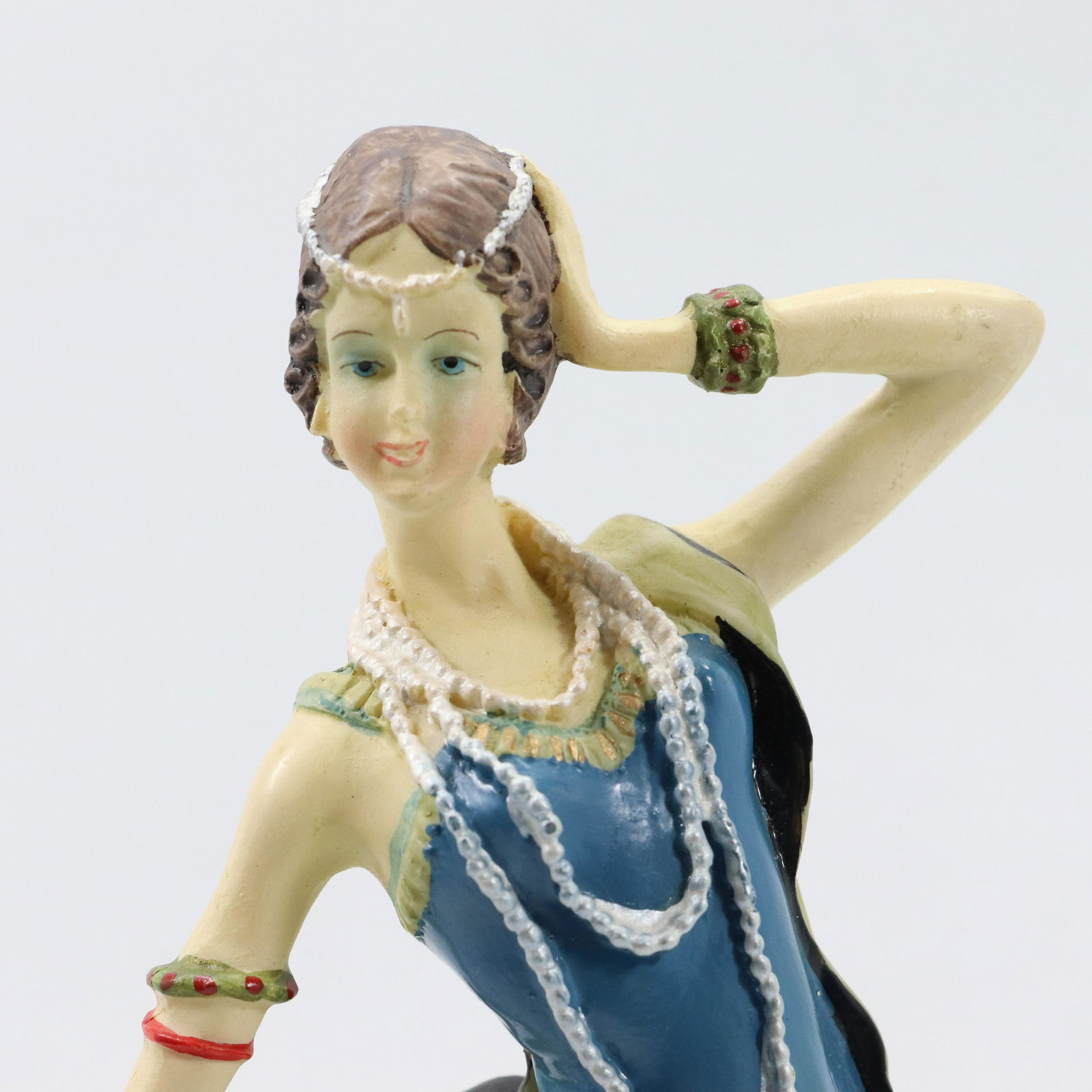 Art Deco Dancer Figure in Blue Gown Statue (1 of 5)