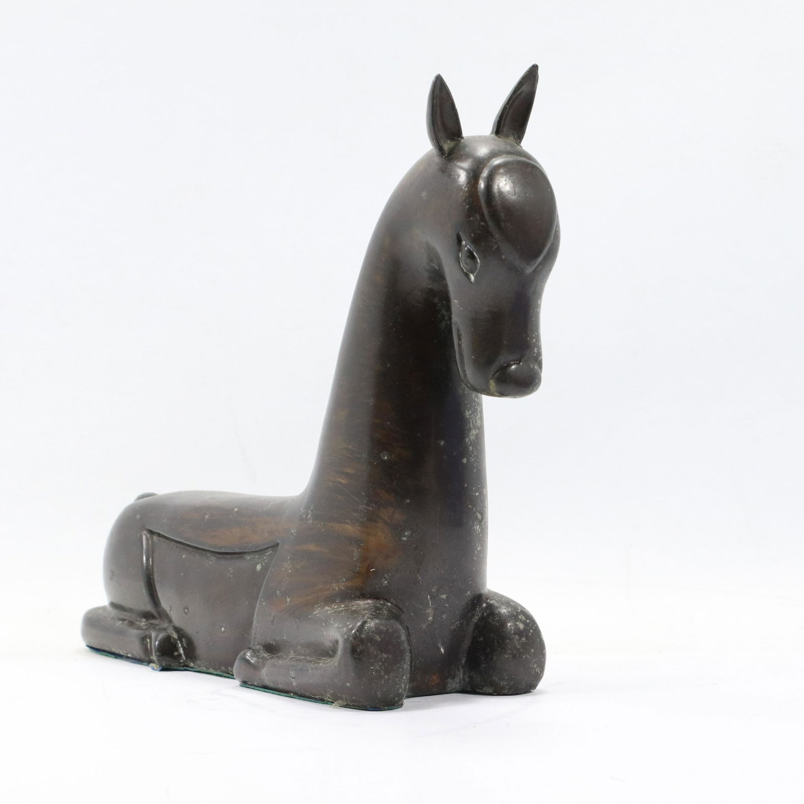 Peruvian Cast Metal Seated Horse Figure Statue (1 of 9)