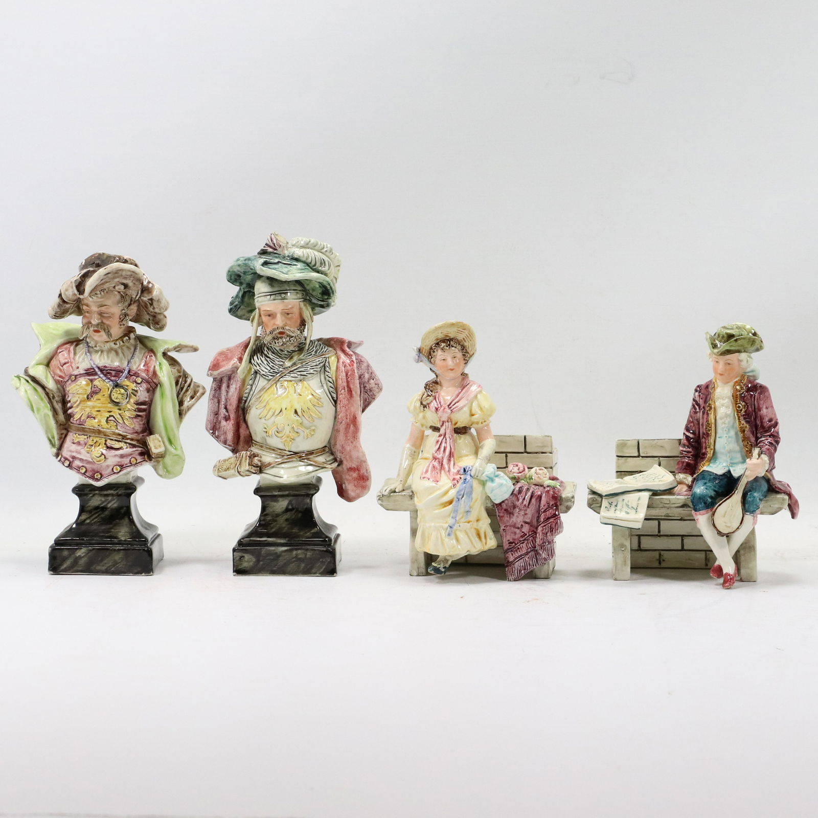 [4] Assorted Antique 19th C. Majolica Figures and Busts (1 of 17)