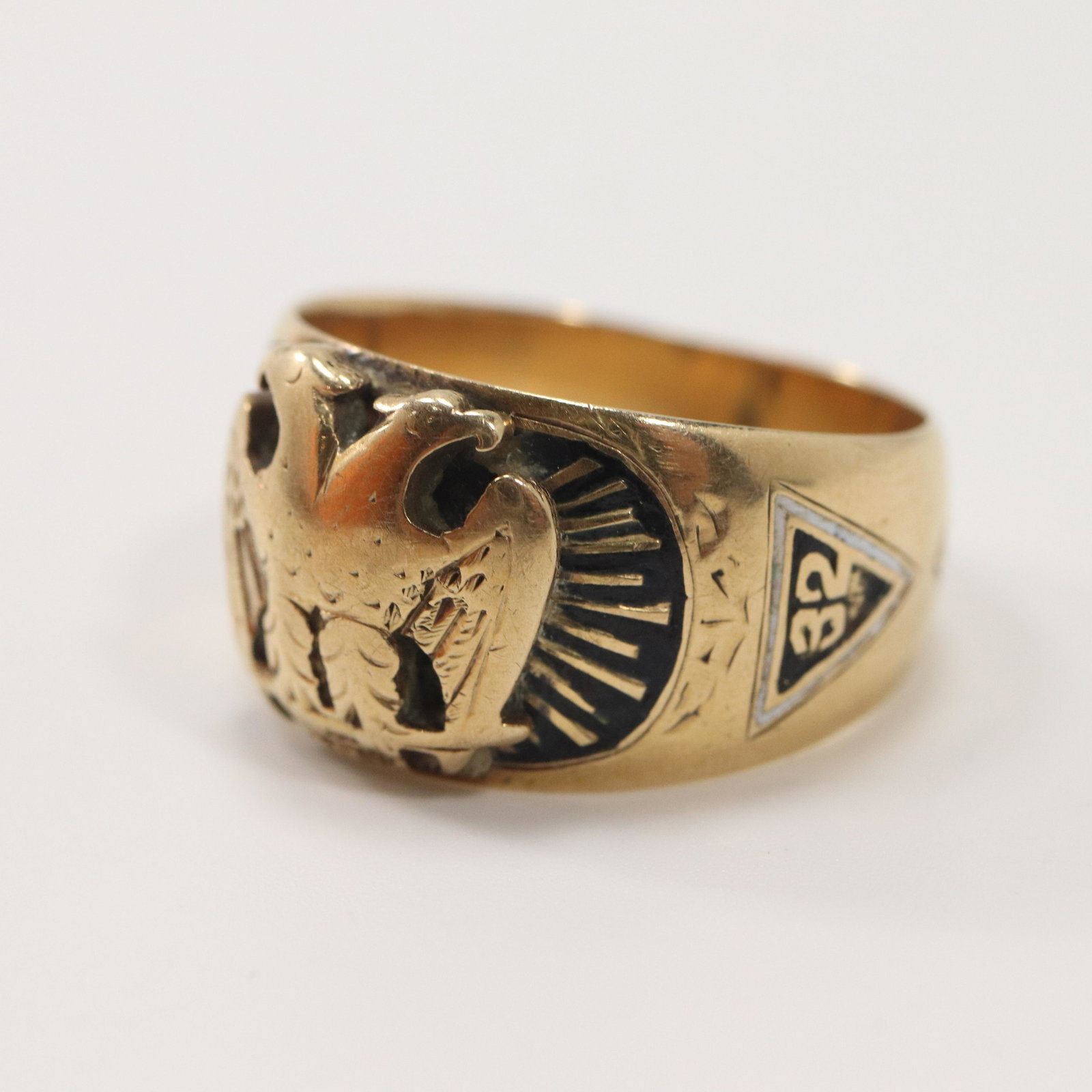 14K Yellow Gold Russian Insignia Men's Ring Size 10.5 (1 of 8)