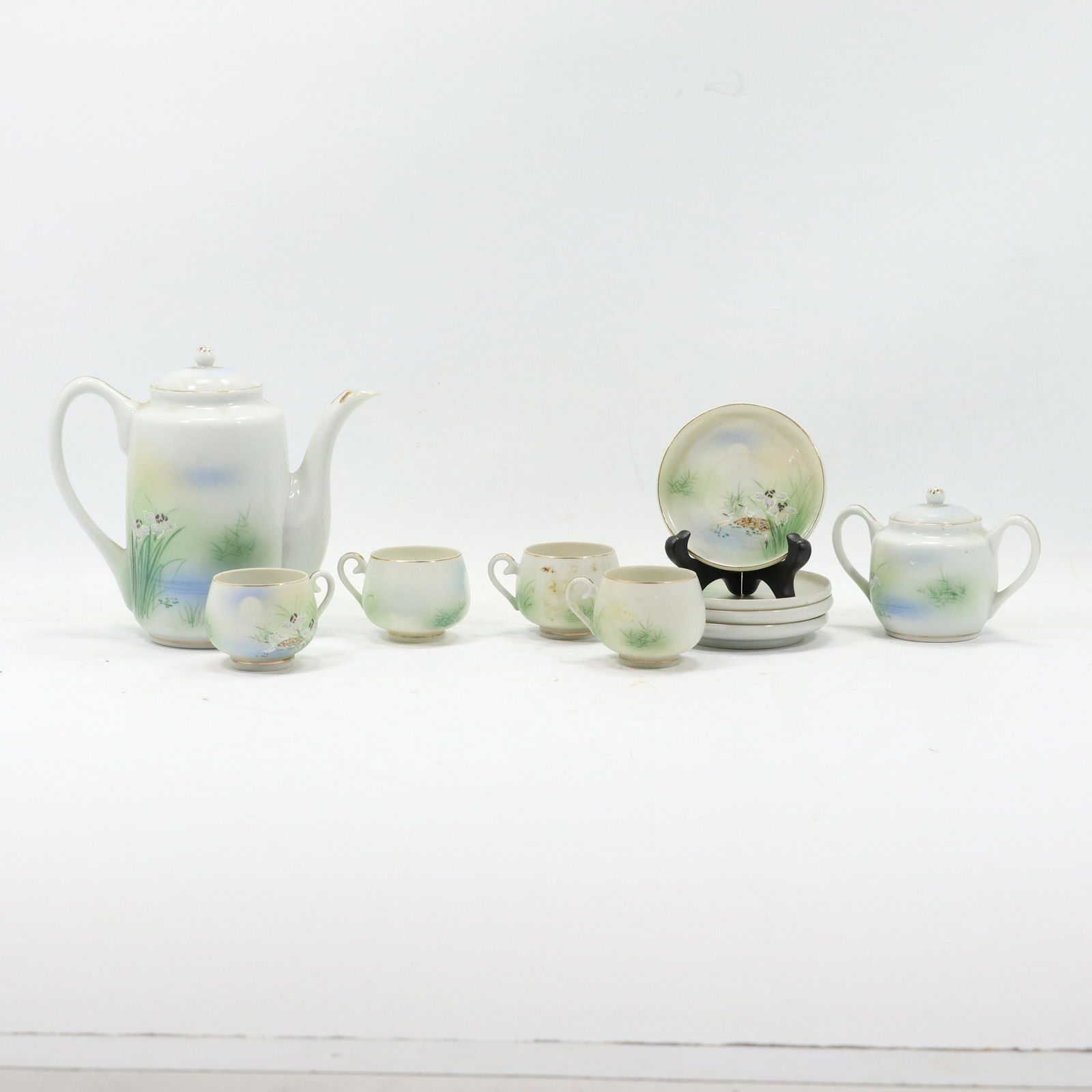 10 Pc. Japanese Kutani Tea Set Hand Painted (1 of 20)