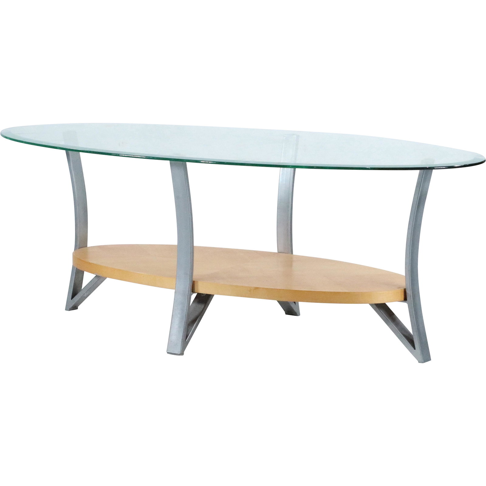 Modern Design Oval Glass Top Coffee Table (1 of 10)