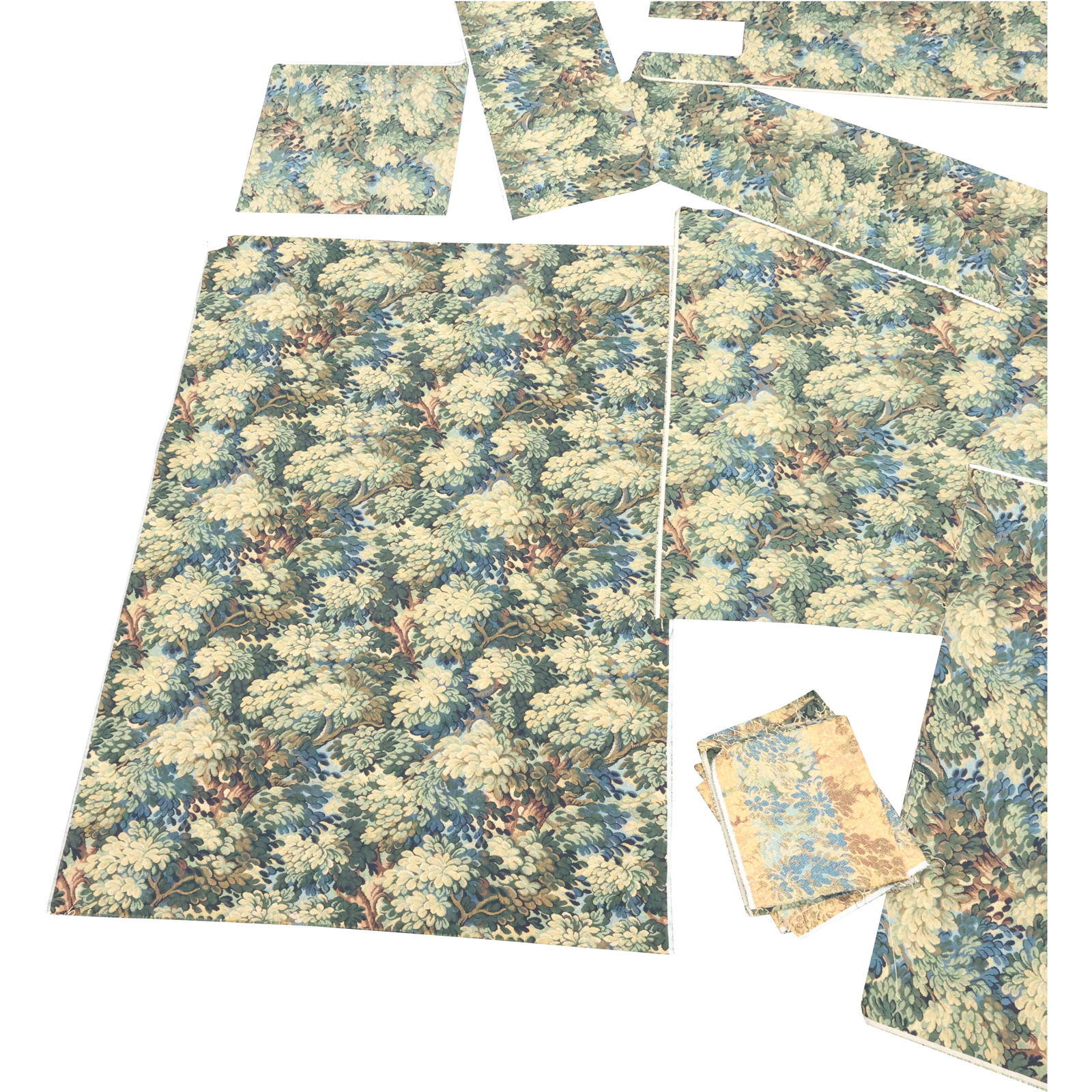 Estate Grouping Vintage Tapestry Fabrics Assorted Sizes (1 of 14)