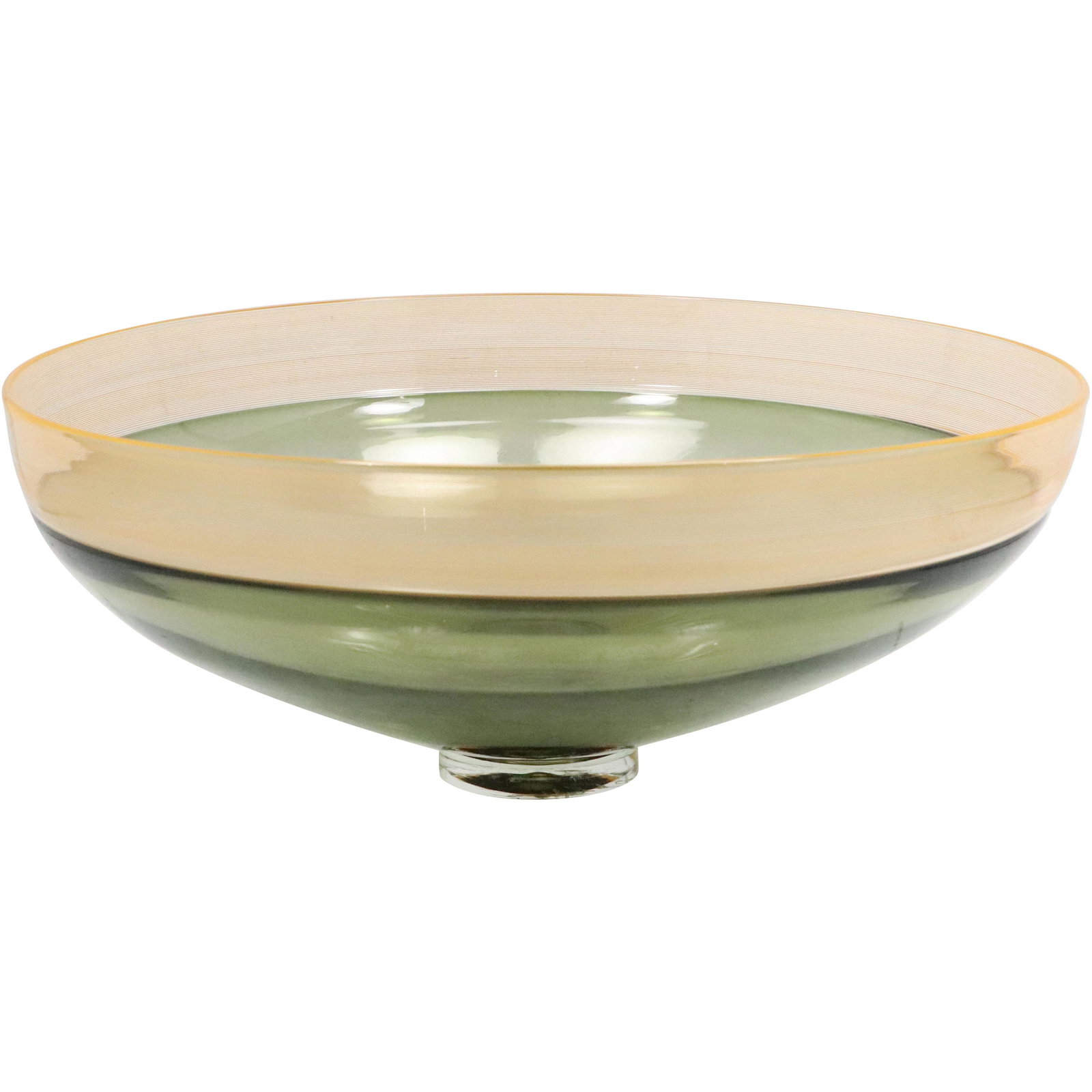 Signed Mid-Century Modern Studio Art Glass Bowl (1 of 8)