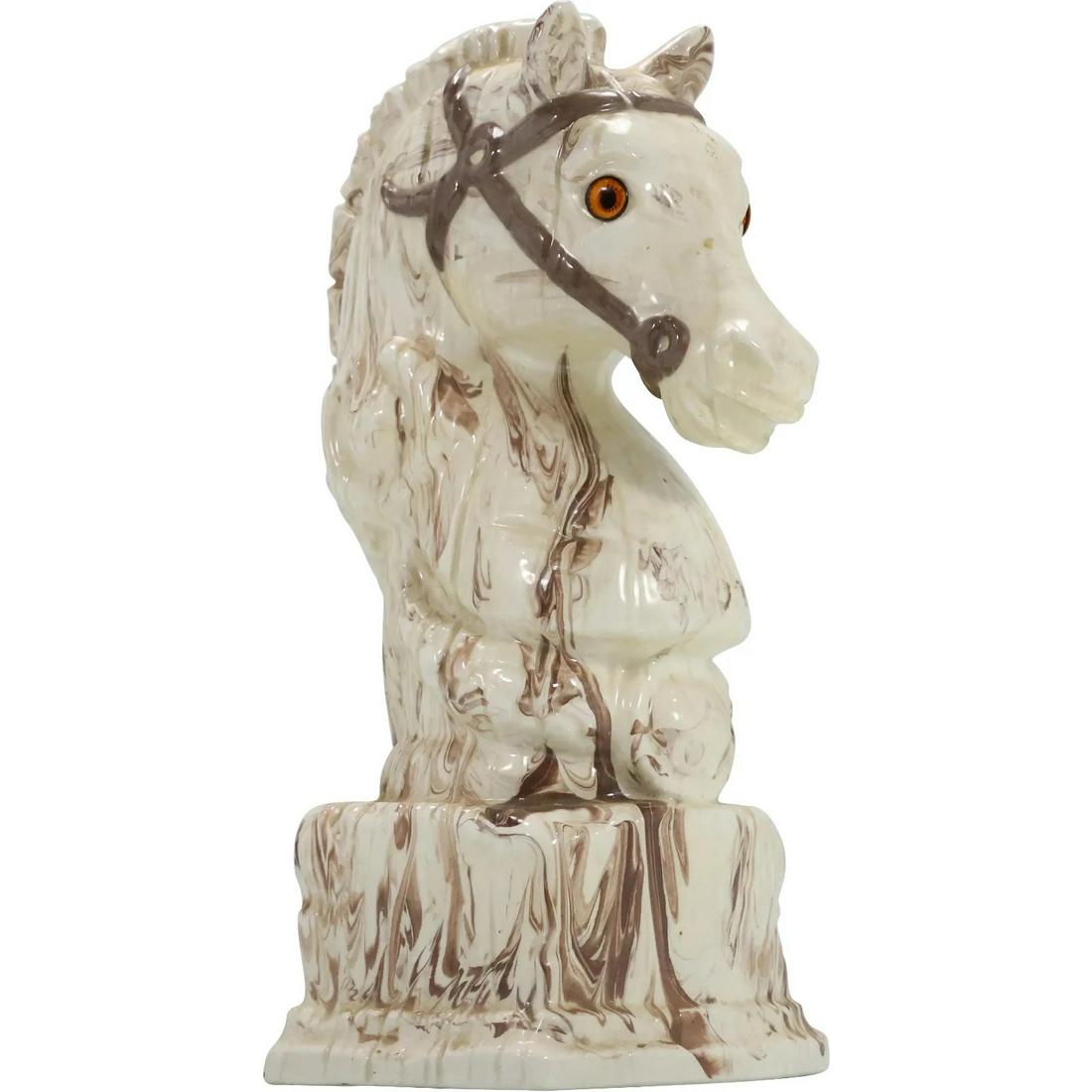12 in. Ceramic Horse Chess Piece "Knight" (1 of 9)