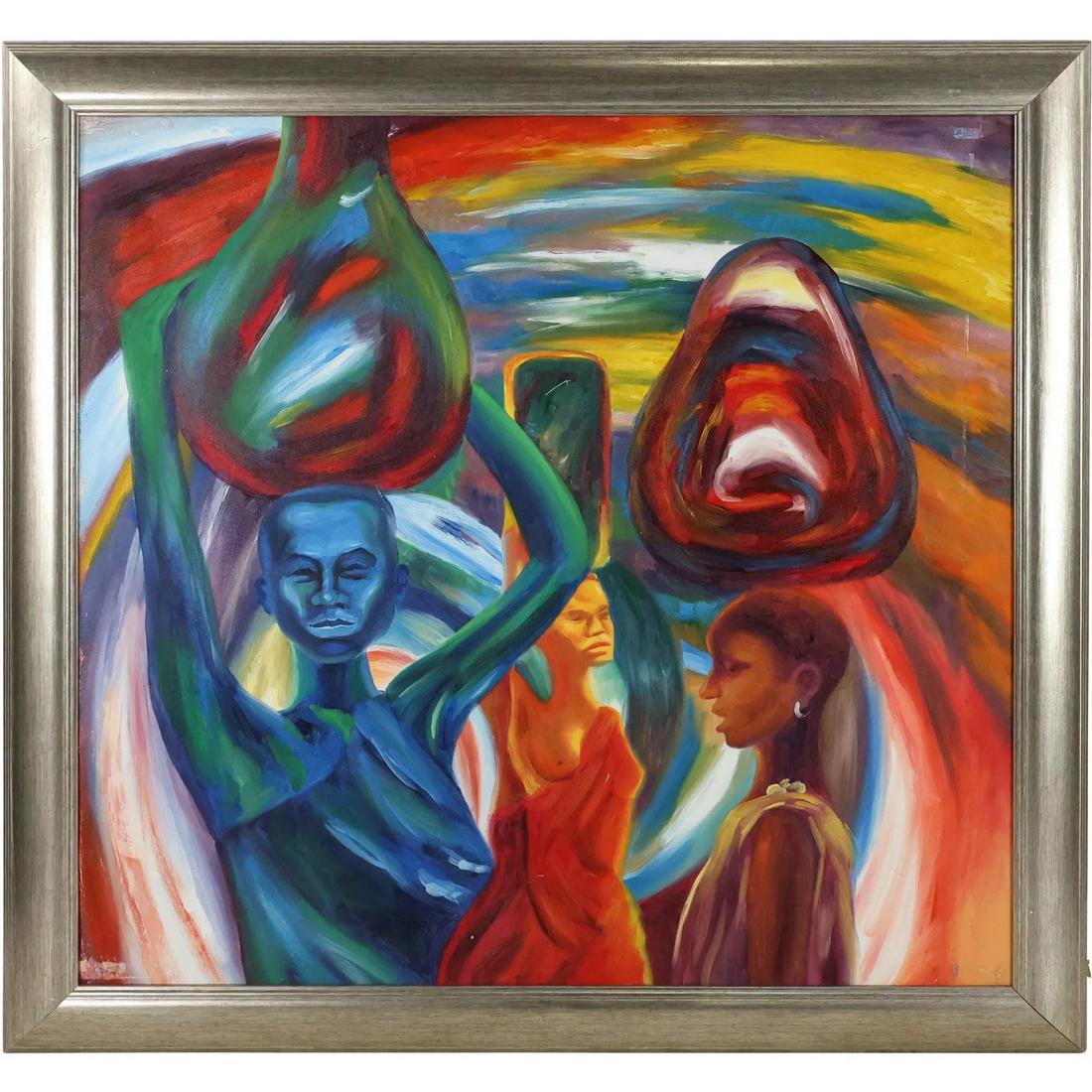 Mid-Century Modern African Women Carrying Water Vessels (1 of 14)