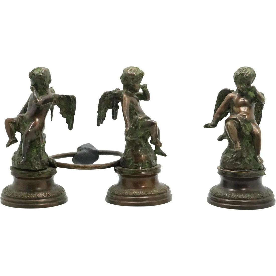 3 Bronze Winged Cherub Figures (1 of 11)