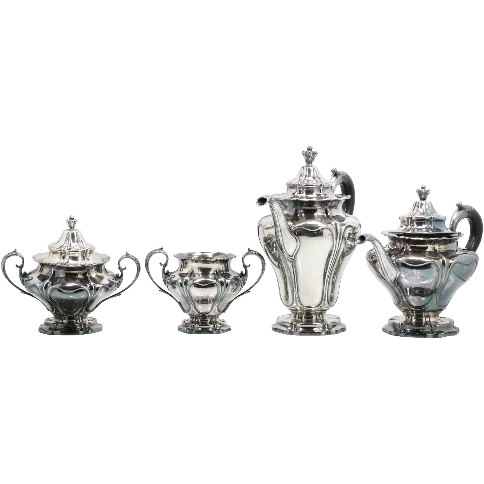 4 Pc. PAIRPOINT MFG CO Bedford Ma. Silver Plate Tea Set (1 of 20)