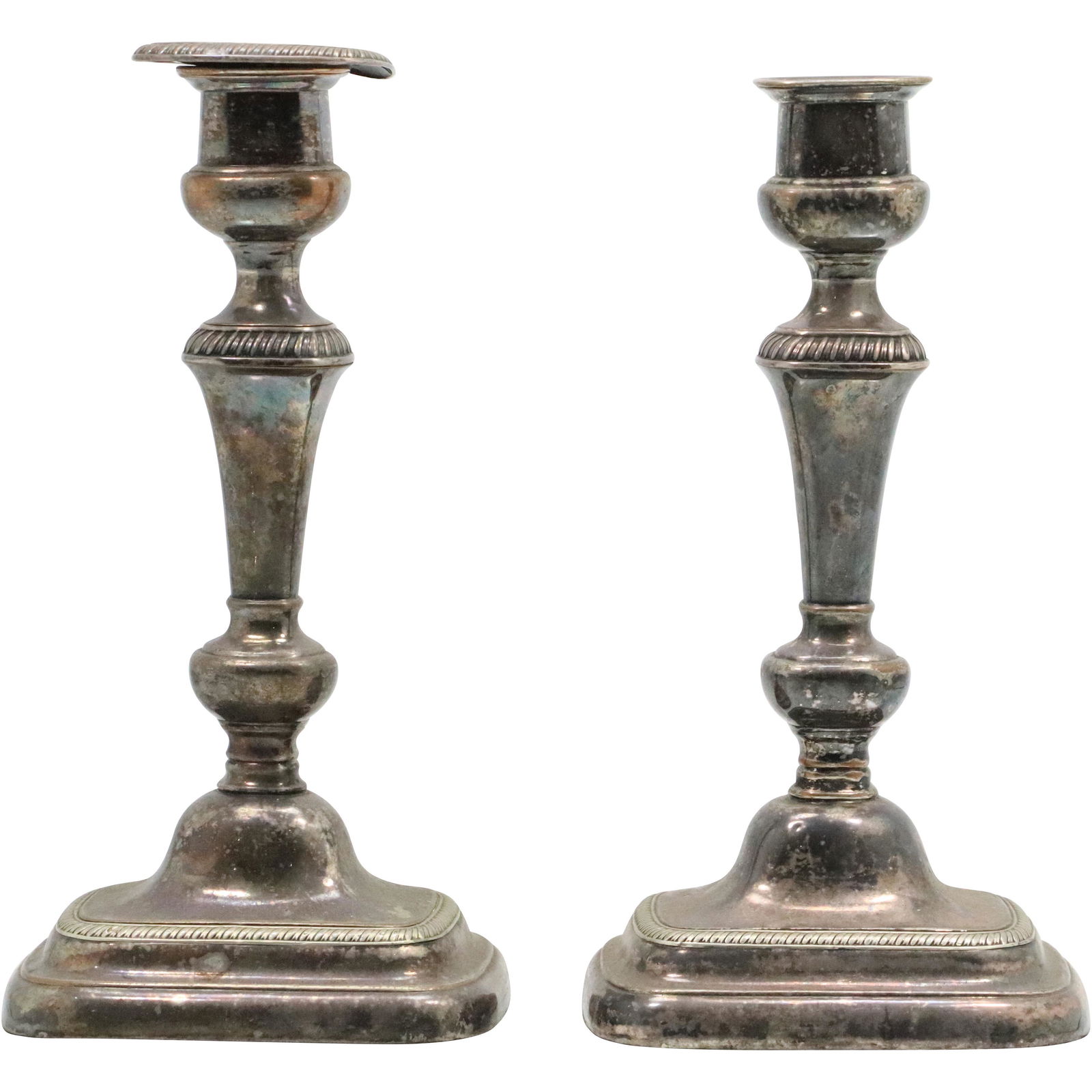 Pair English Continental Silver Plate Candlesticks (1 of 9)