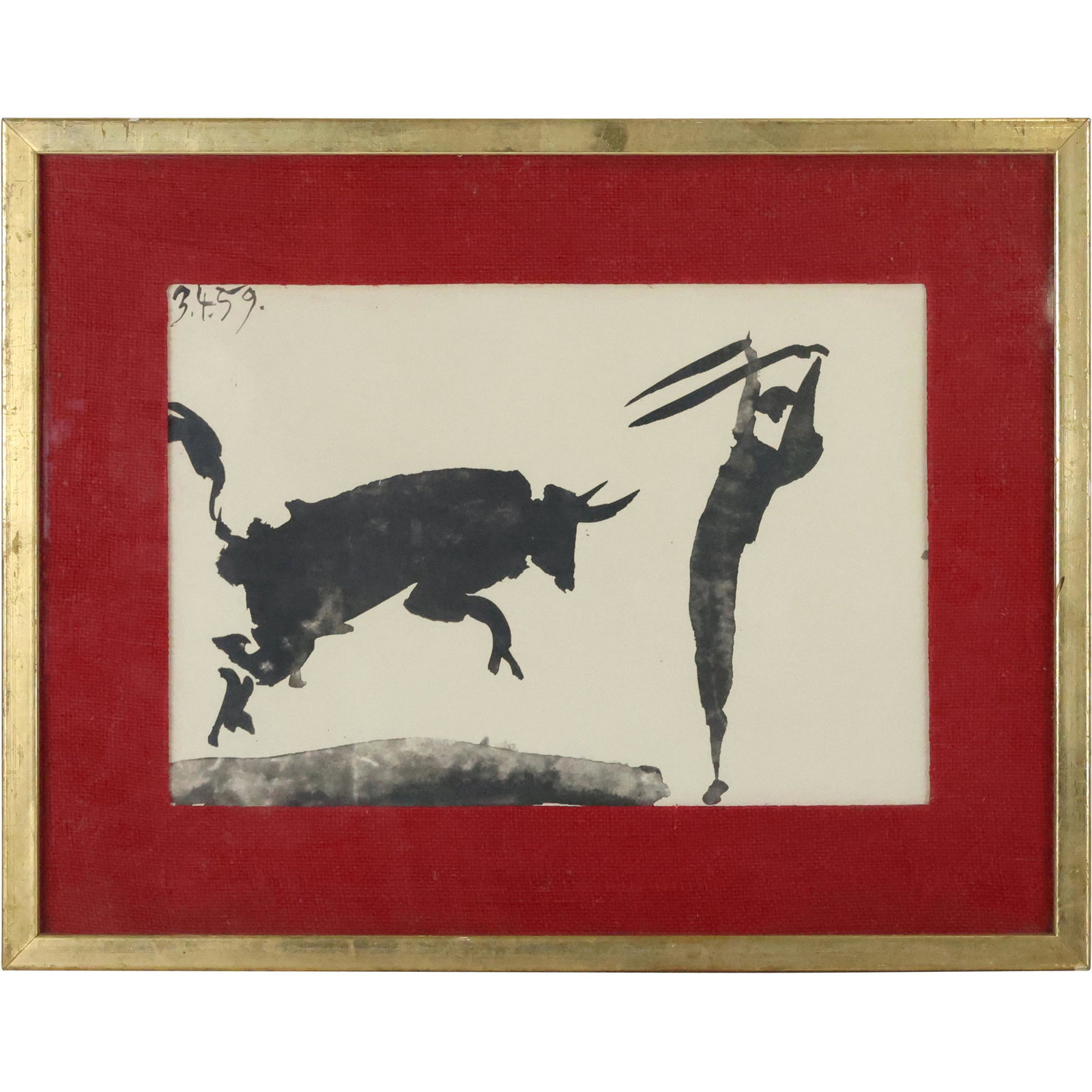 Pablo Picasso 1959 Bull Fighter Lithograph, Framed (1 of 8)