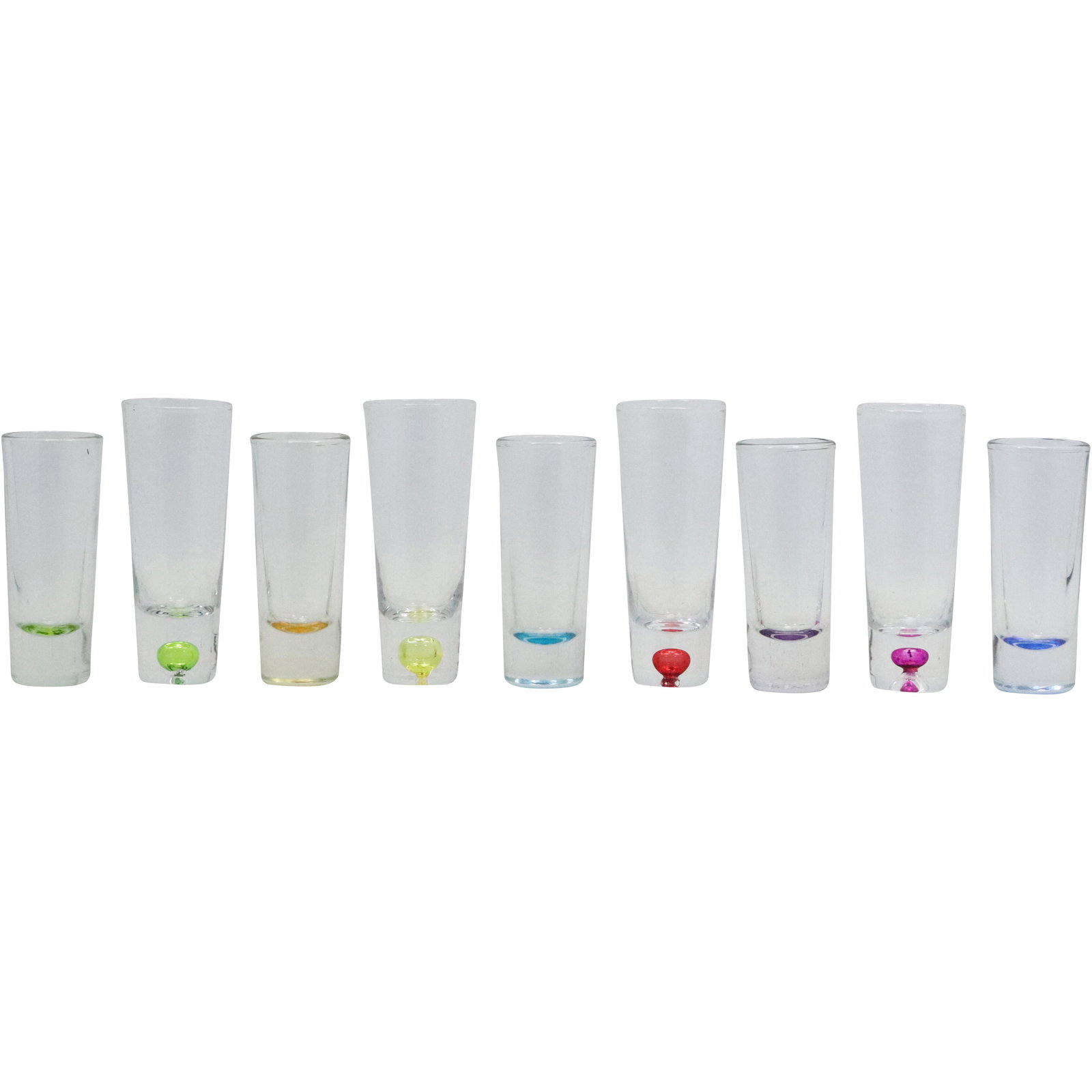 [9]  Weighted Color Base Liquor Shot Glasses (1 of 9)