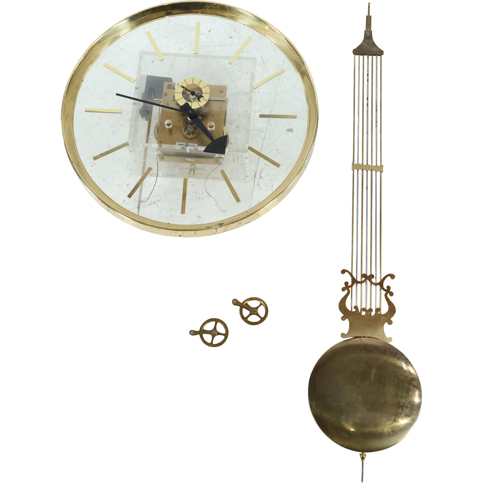 Howard Miller Mid-Century Design Brass Wall Clock (1 of 19)
