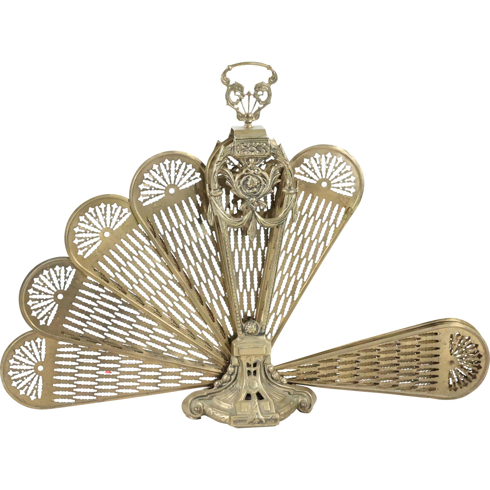 Brass Fireplace "Peacock" Folding Screen (1 of 8)