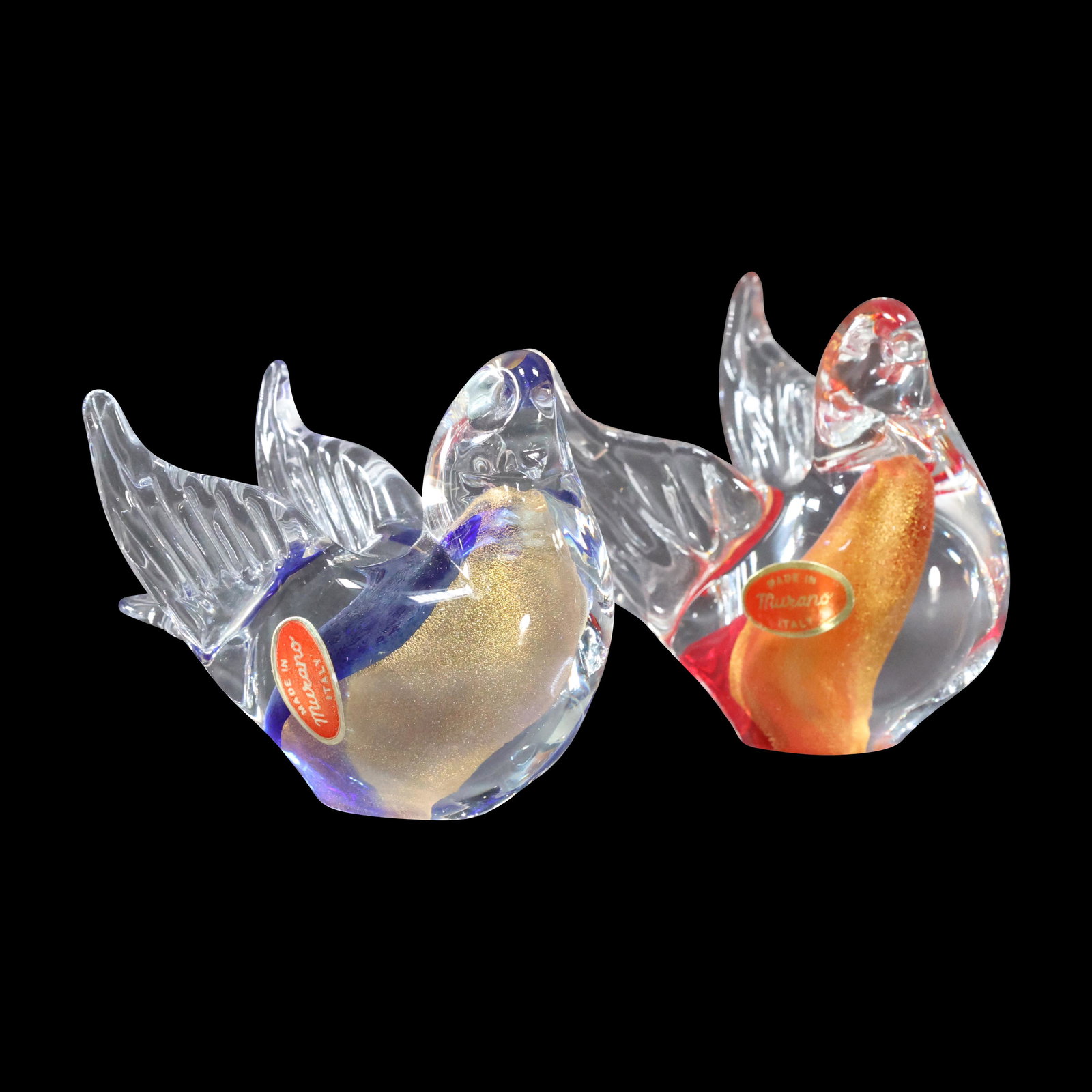 [2] Murano Italian Art Glass Dove Bird Figures Statues (1 of 9)