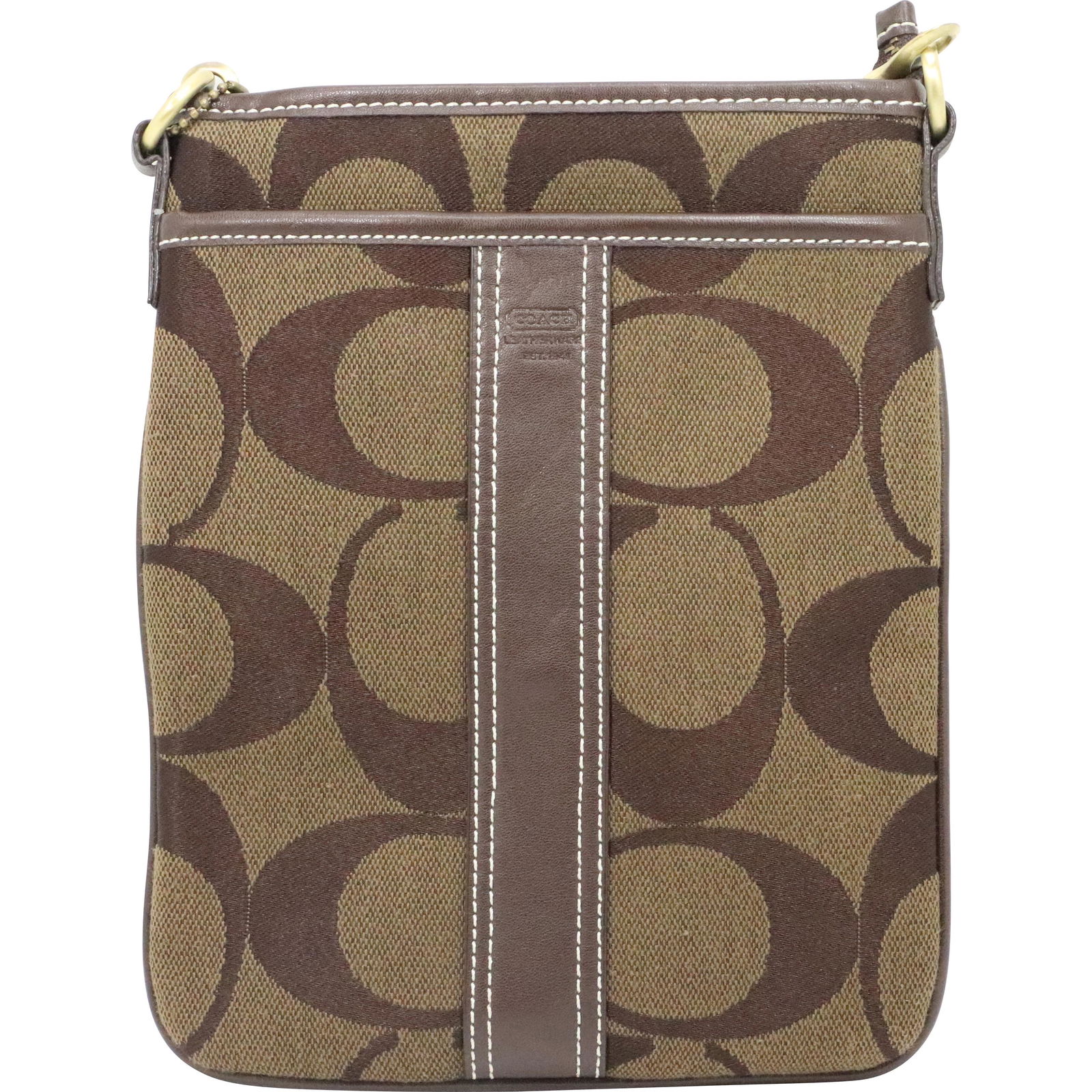 COACH Signature Brown Hand Bag (1 of 9)