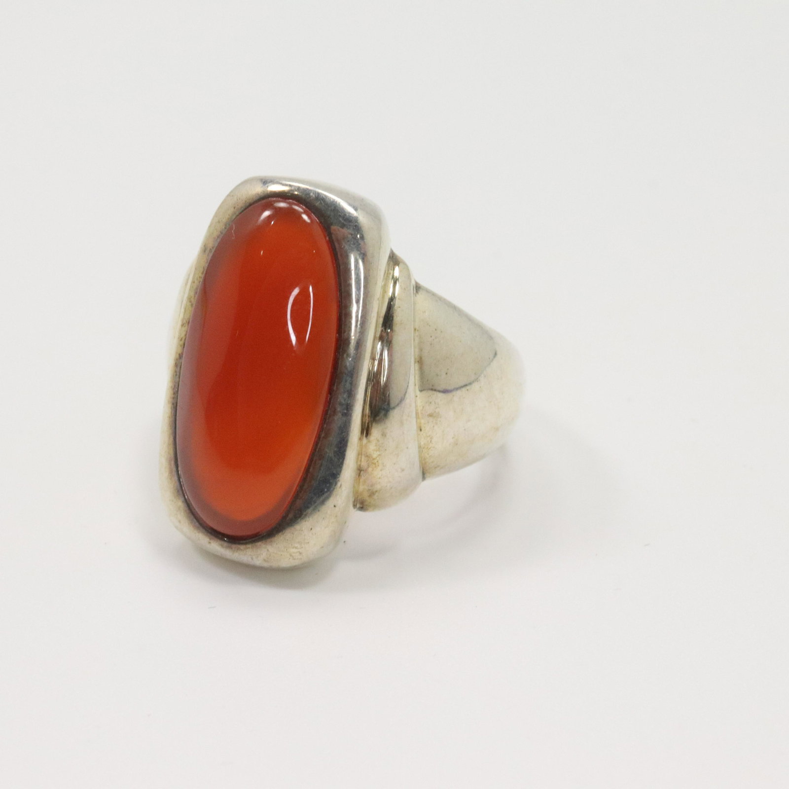 .925 Sterling Silver Carnelian Stone Ring Size 7 (1 of 4)
