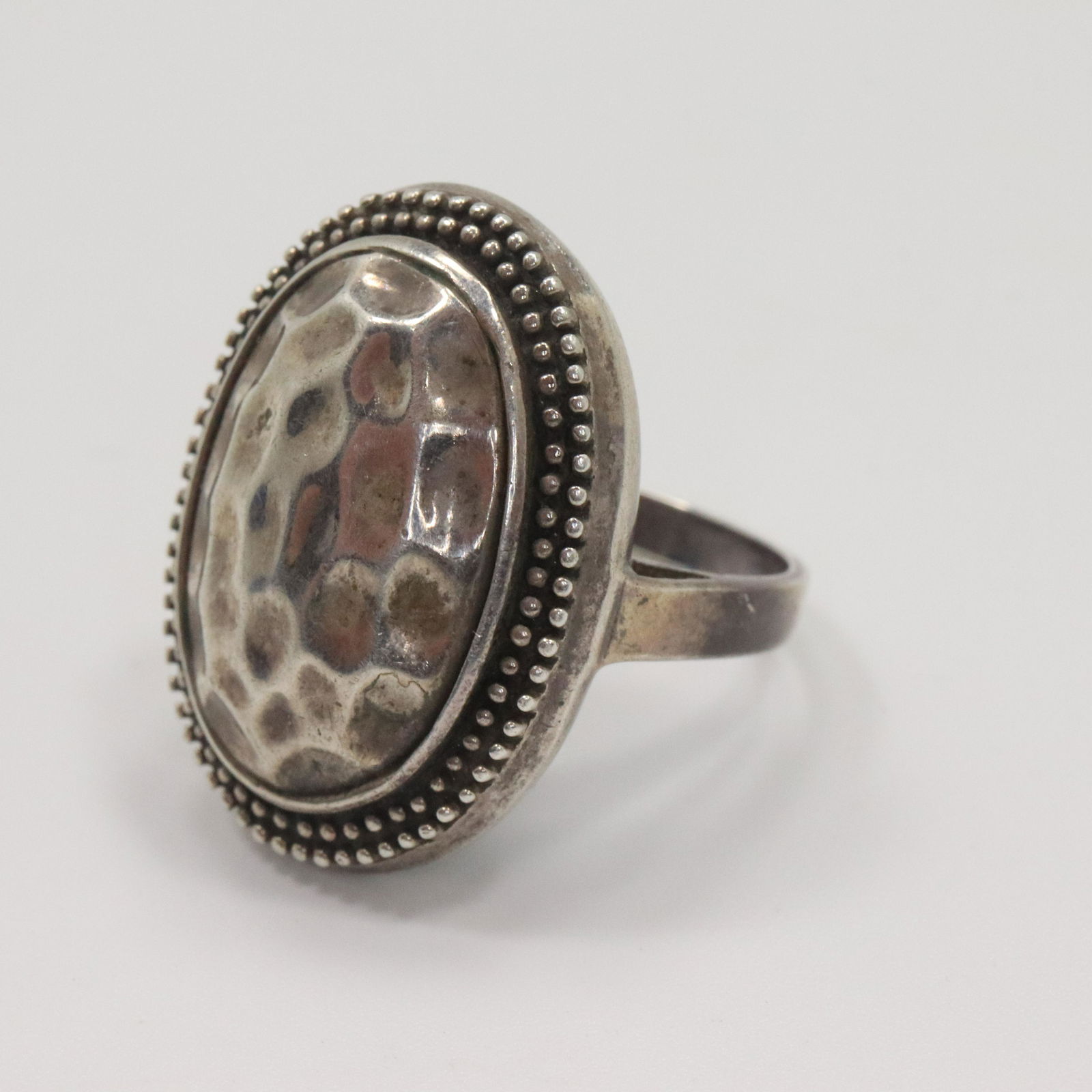 .925 Sterling Hand Hammered Arts & Crafts Ring (1 of 4)