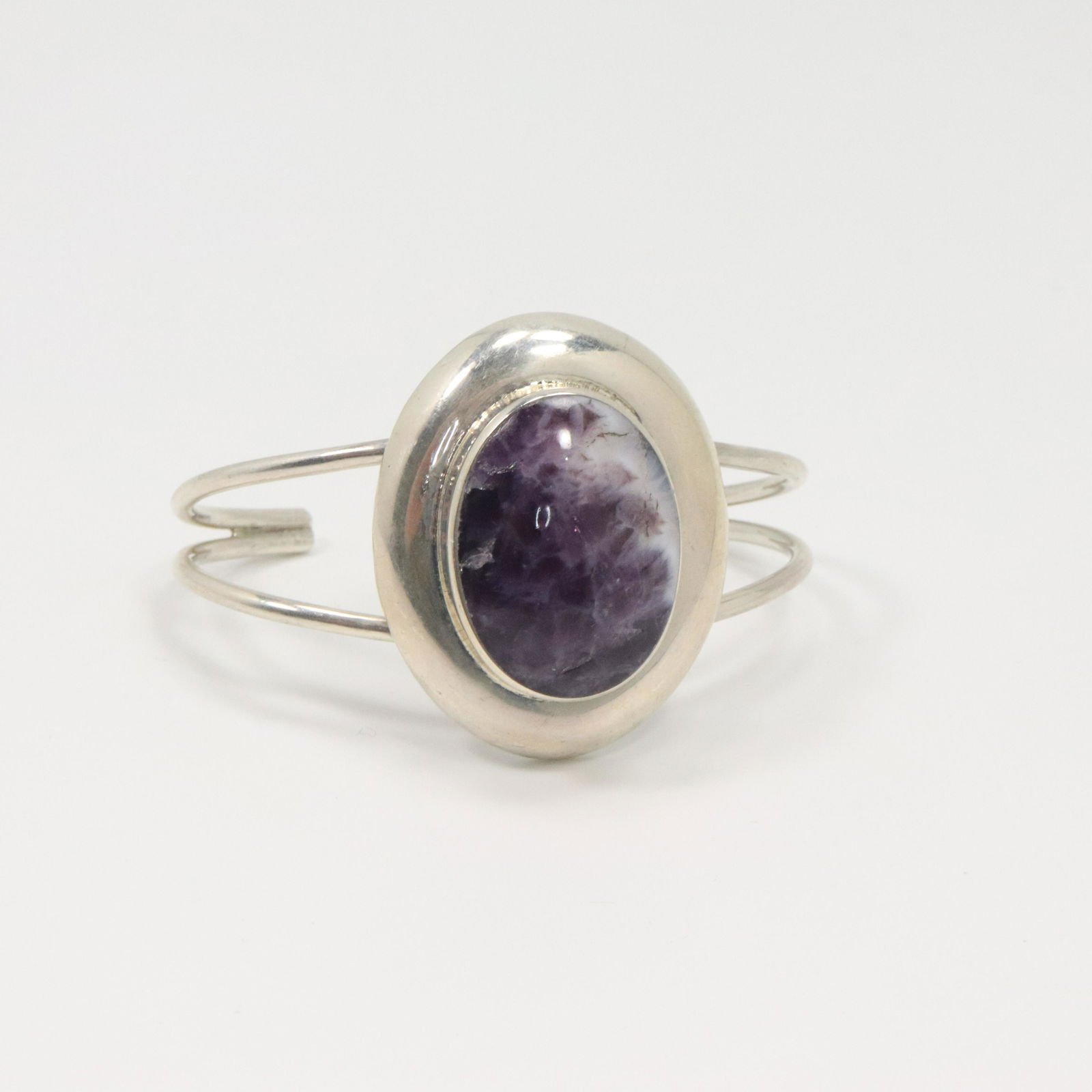 .925 Mexico Sterling Silver Large Amethyst Bracelet (1 of 5)