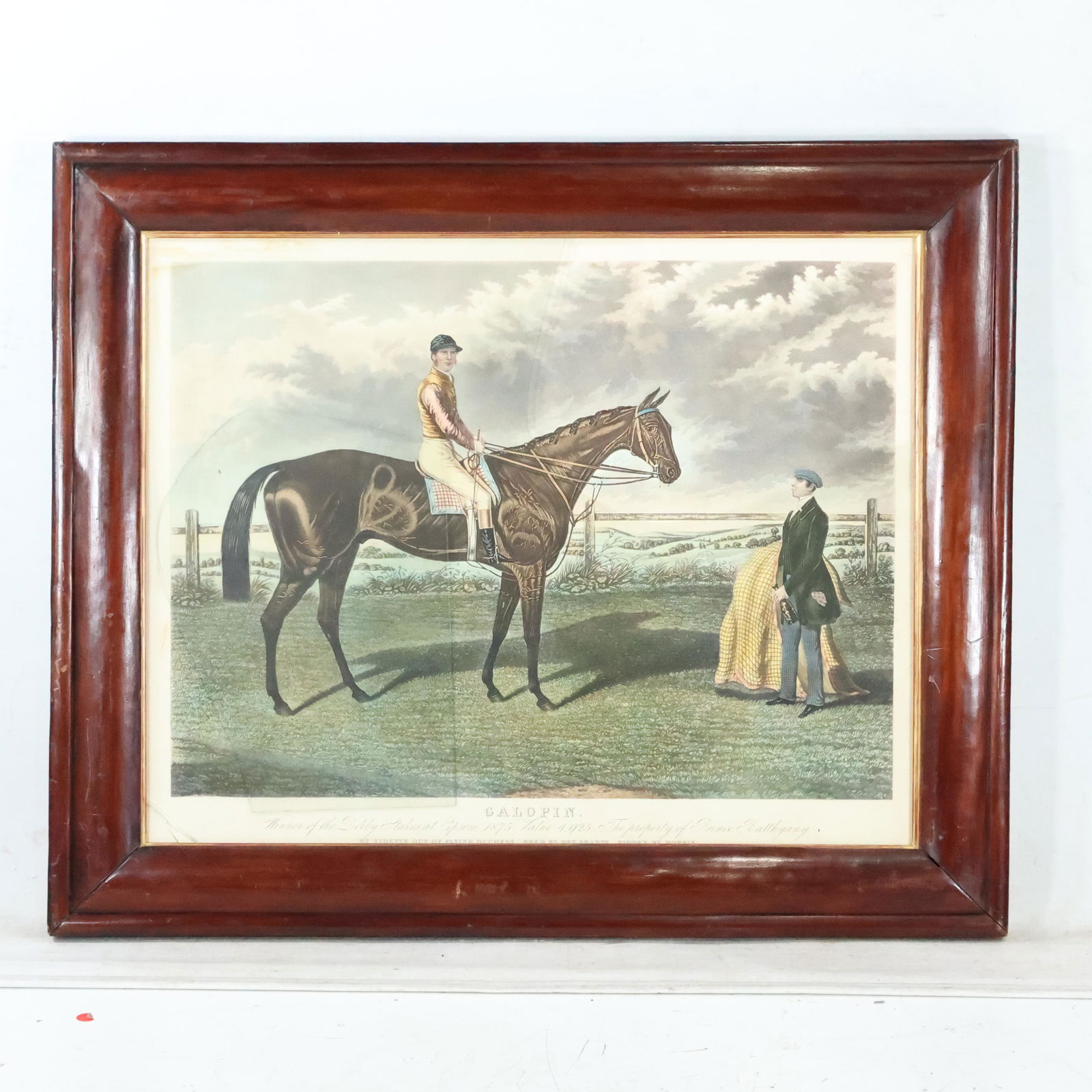 Calopin 1875 Equestrian Prize Horse Lithograph, Framed (1 of 12)