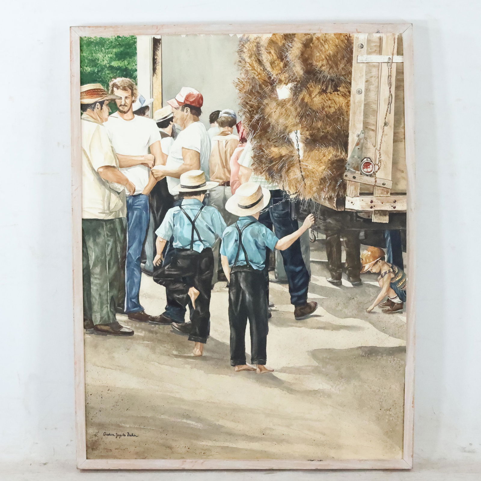 Andrea Zupkp Baker, Print, Amish Boys at Hay Truck (1 of 9)