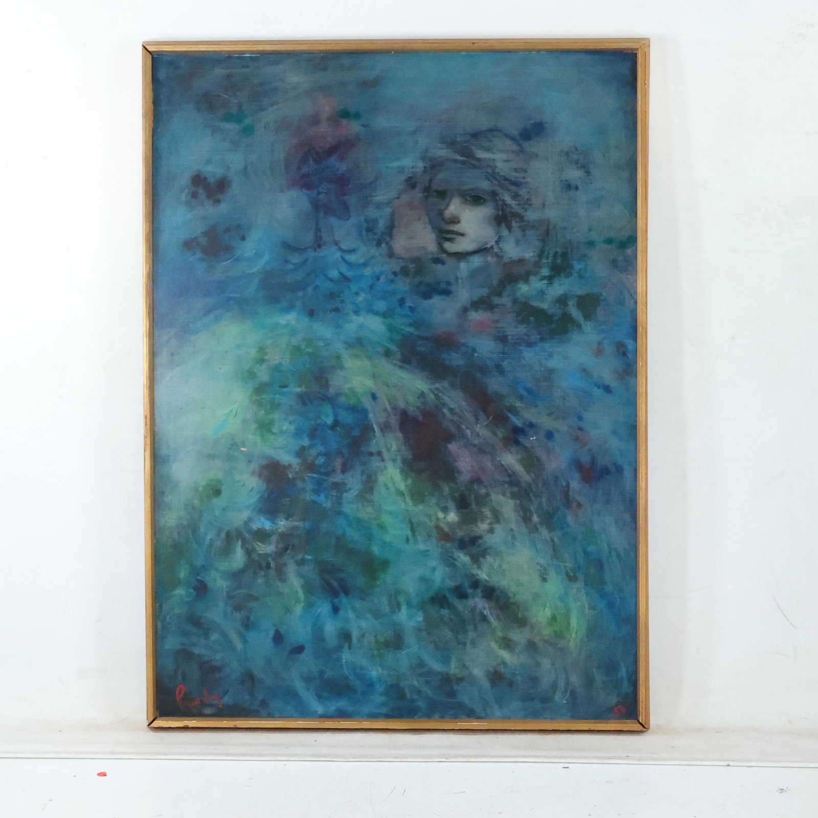 Donald Purdy 1959, Woman Face & Animalier Face in Blue (1 of 11)