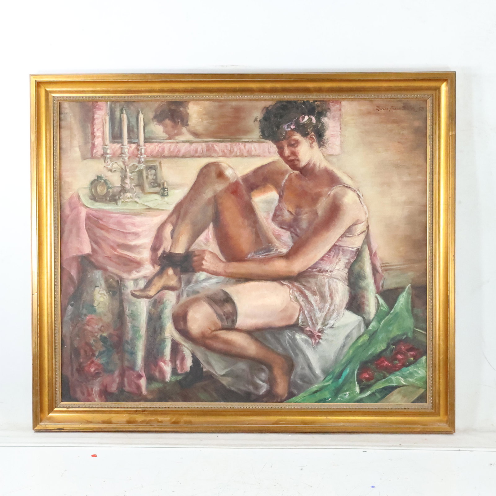 Miriam Tindall Smith 1953 O/c Woman Putting on Stocking (1 of 11)