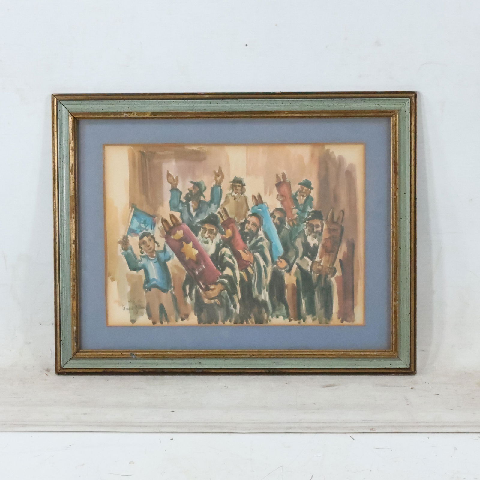 David Gilboa,Simchat Torah Signed Hebrew & English W/c (1 of 9)