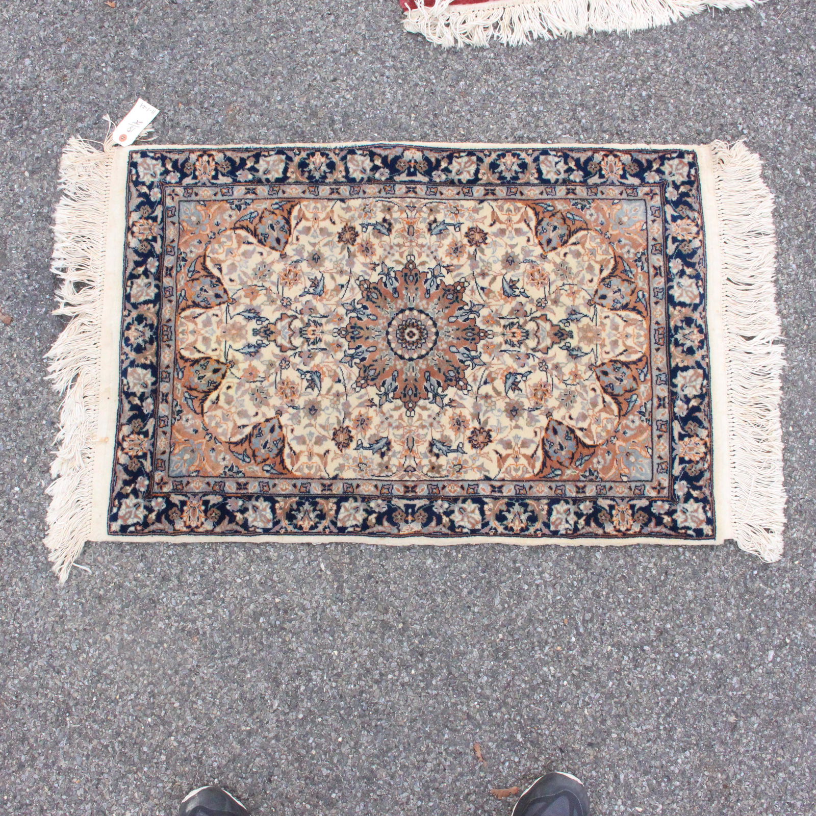 Finely Woven Hand Made Kashan Oriental Wool Scatter Rug (1 of 8)