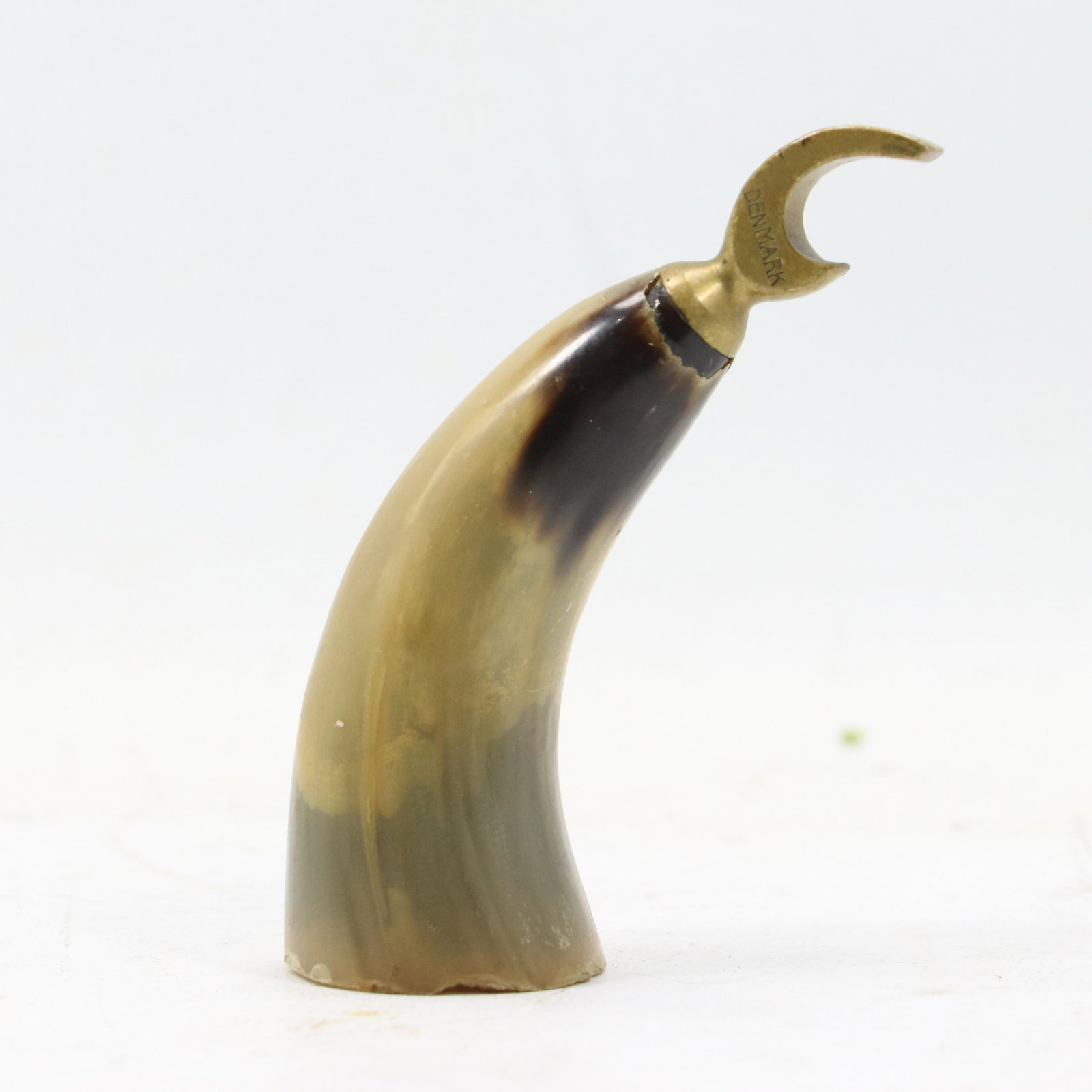 Horn Base Bottle Opener Brass Top marked Denmark (1 of 5)