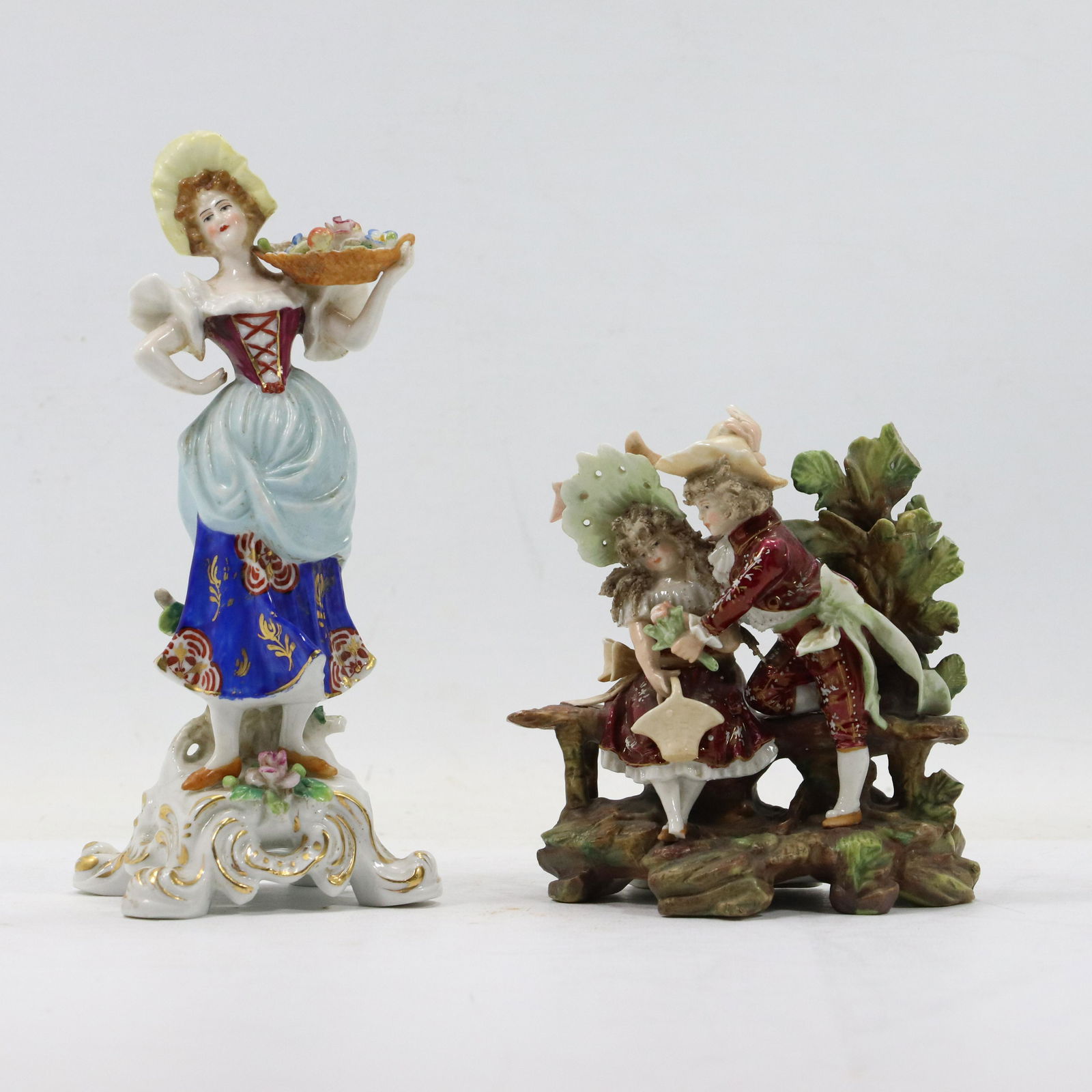 [2] Antique German Porcelain Grouping and Maiden Figure (1 of 17)