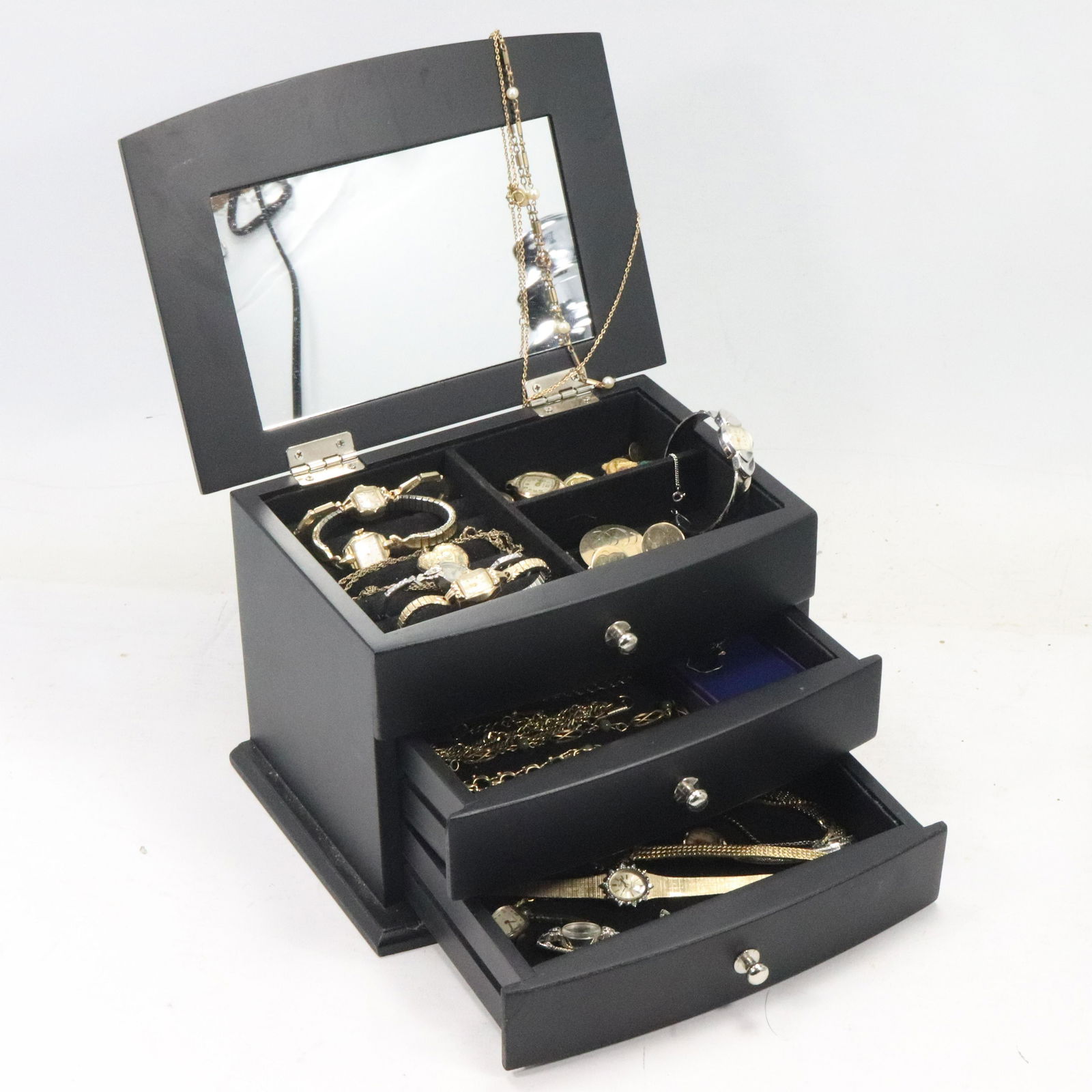 Jewelry Multi Drawer Box Loaded Gold Filled & Watches (1 of 14)